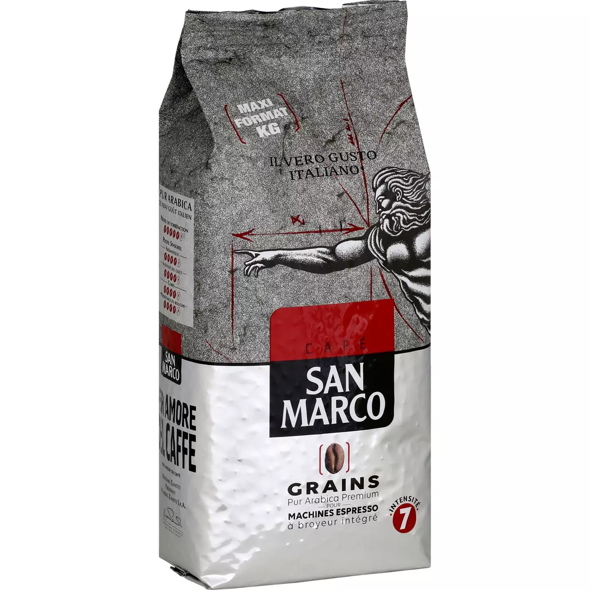 SAN MARCO Café en grains pur arabica intensité 7 1kg