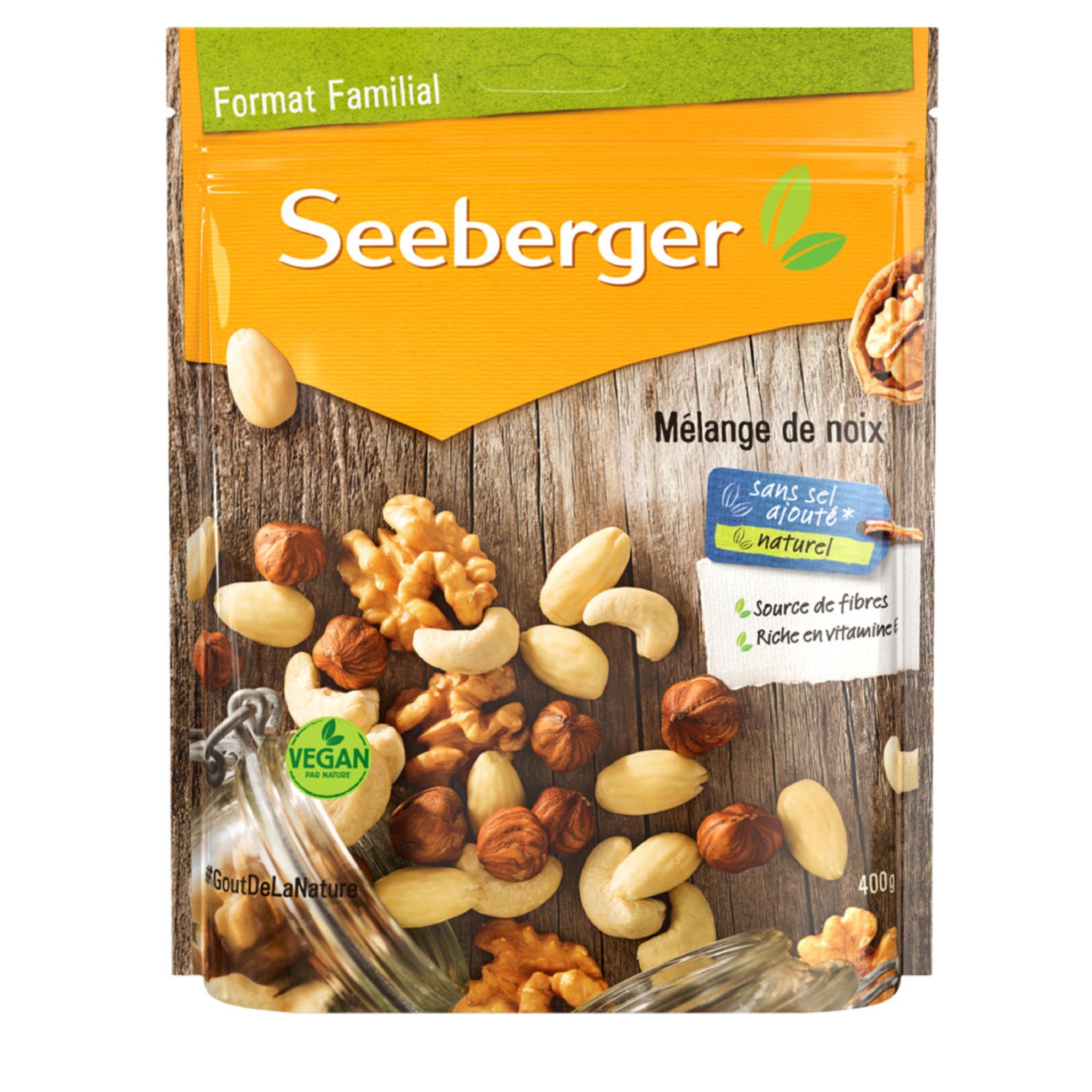 SEEBERGER Mélange de noix naturel sans sel ajouté 400g