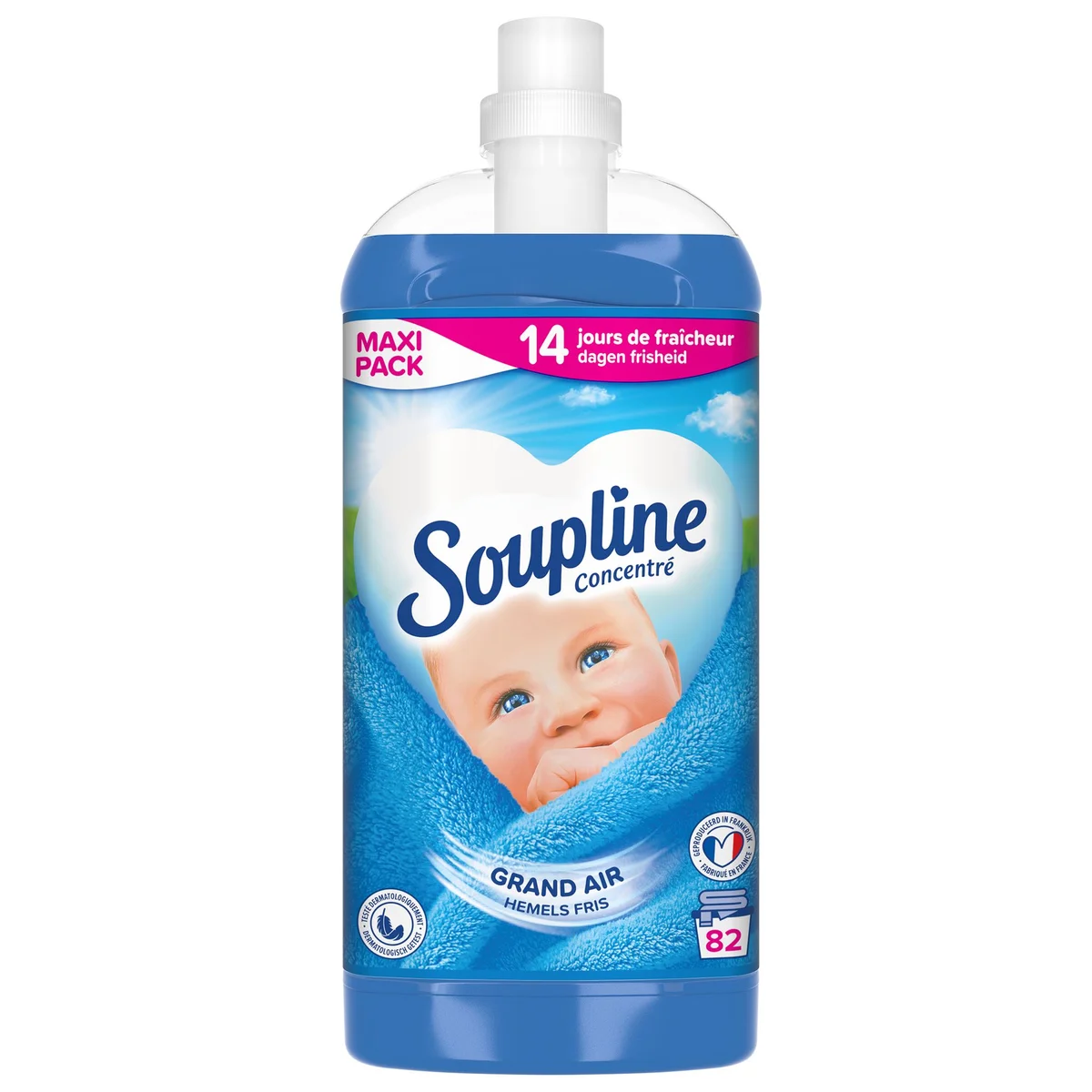 SOUPLINE Assouplissant concentré grand air 82 lavages 1.9l pas cher ...