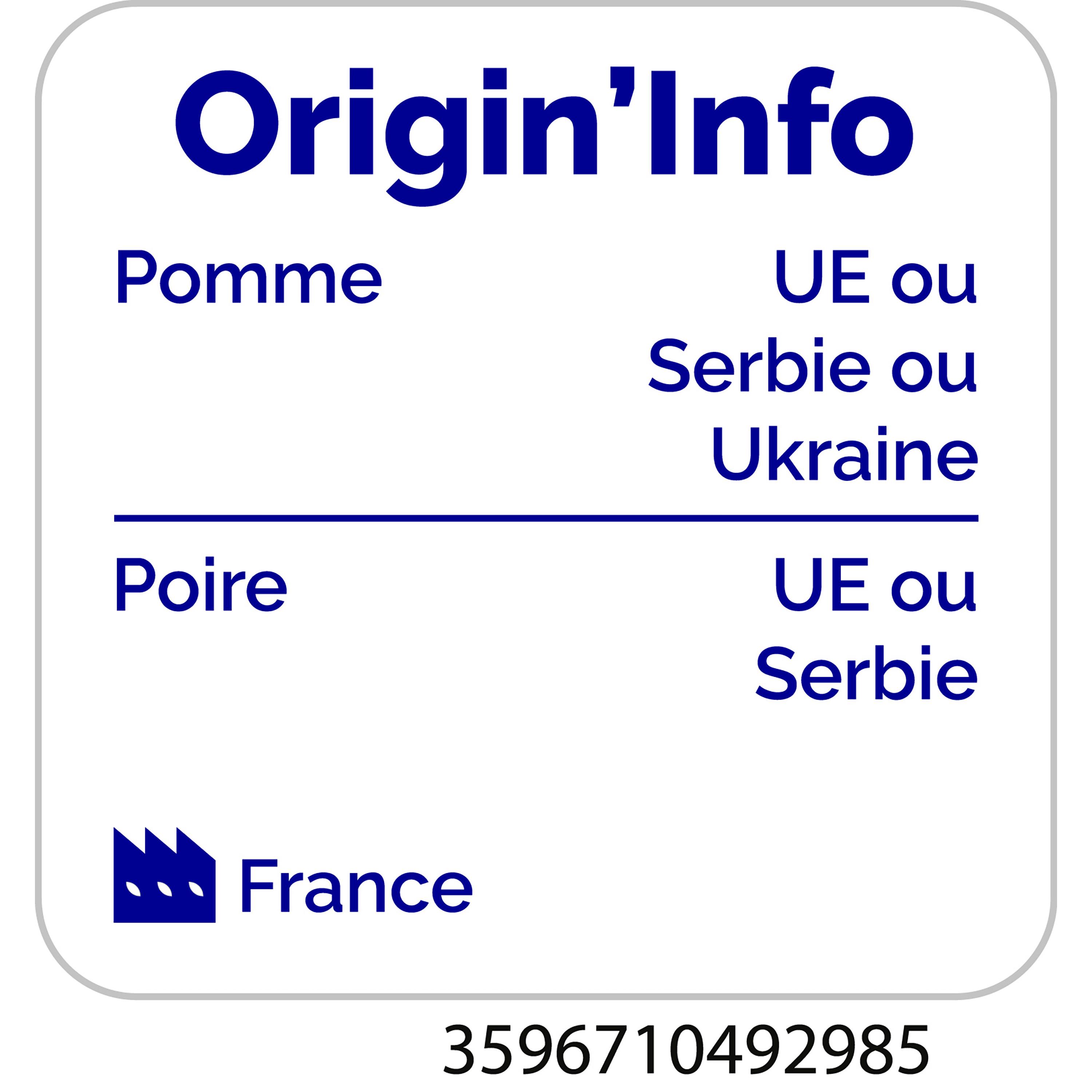 Voir la diapositive 2 : AUCHAN BIO Pur jus de pomme poire en briquette 6x20cl