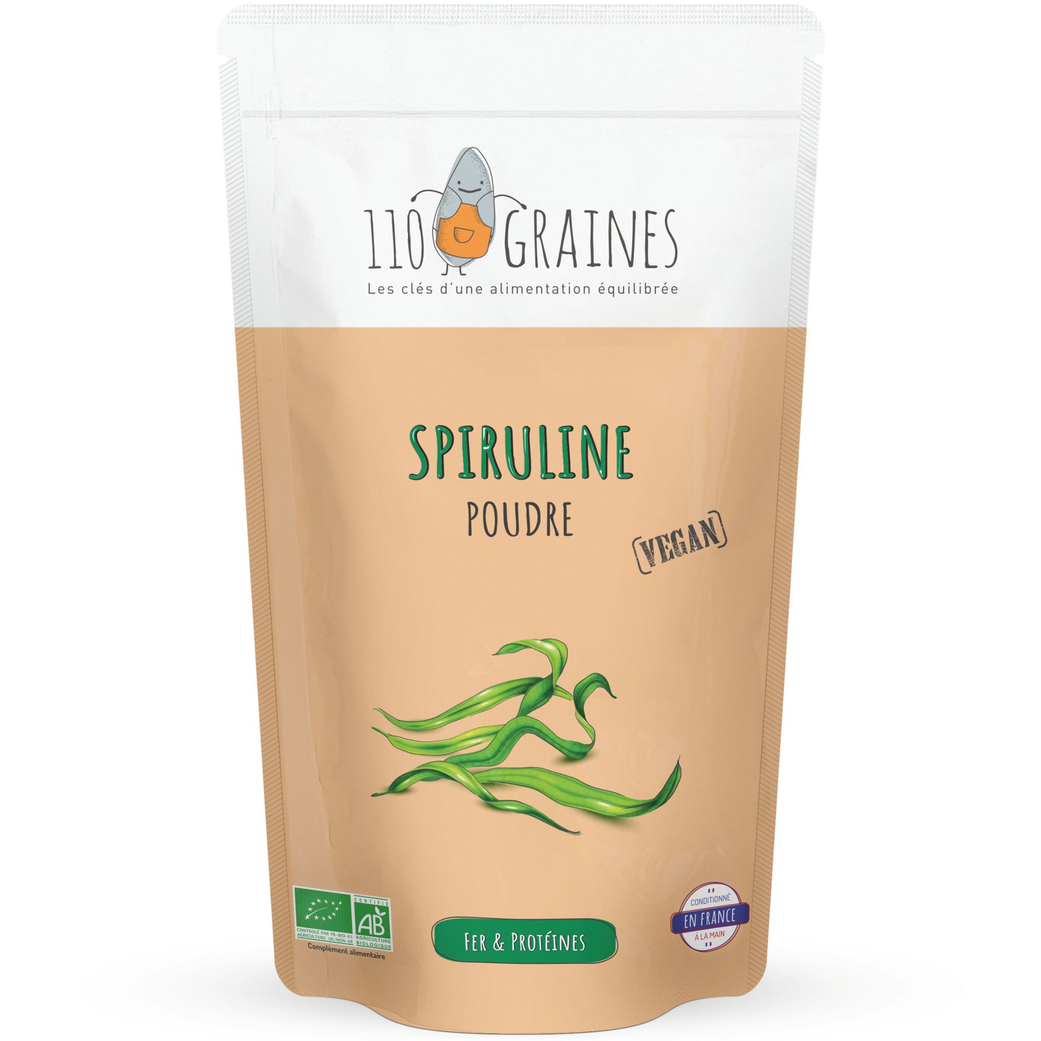 110 GRAINES Spiruline bio en poudre 200g