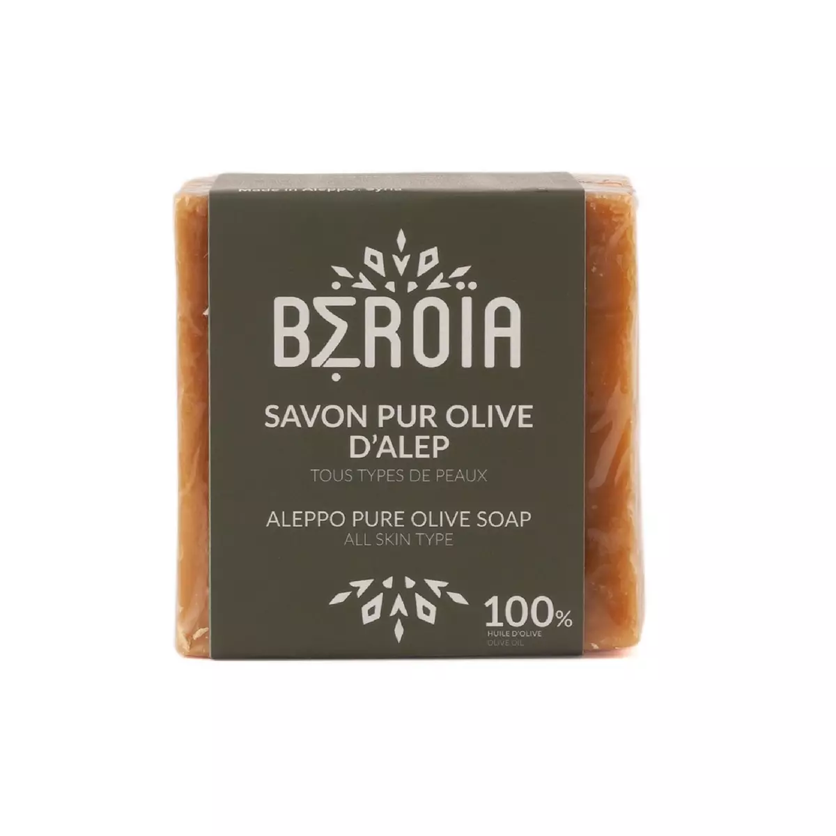 BEROIA Savon pur olive d'Alep tous types de peaux 200g