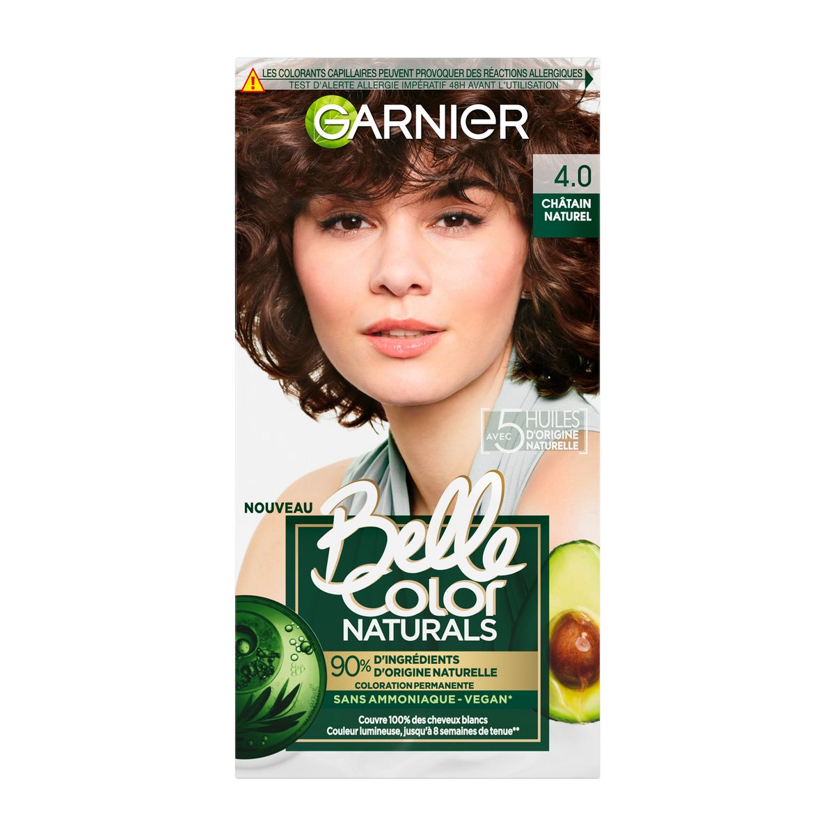 BELLE COLOR Coloration permanente 4.0 châtain naturel 1 kit