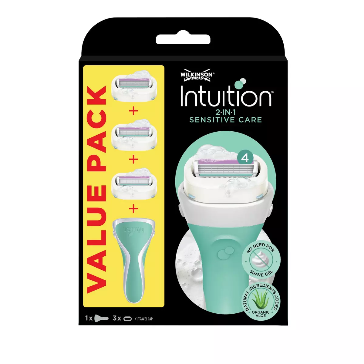 WILKINSON Intuition sensitive care rasoir 1 rasoir + 3 recharges