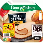 FLEURY MICHON Filet de poulet rôti sans nitrite 3x4 tranches 232g + 116g offert