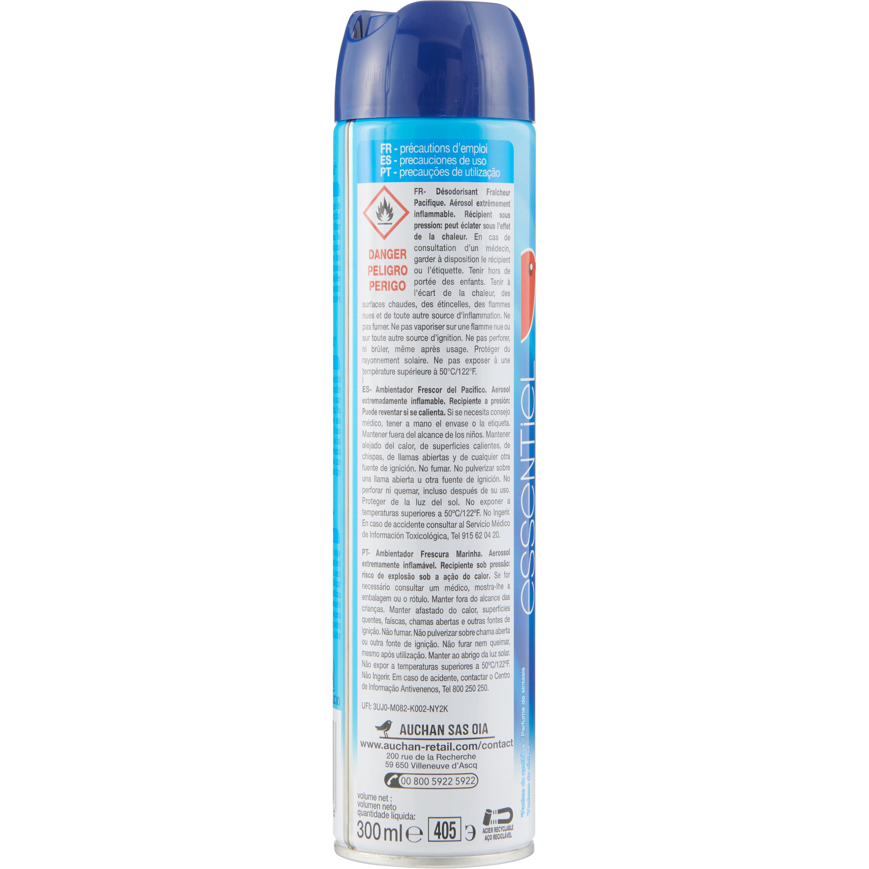 Voir la diapositive 5 : AUCHAN Aérosol désodorisant fraîcheur du pacifique 300ml