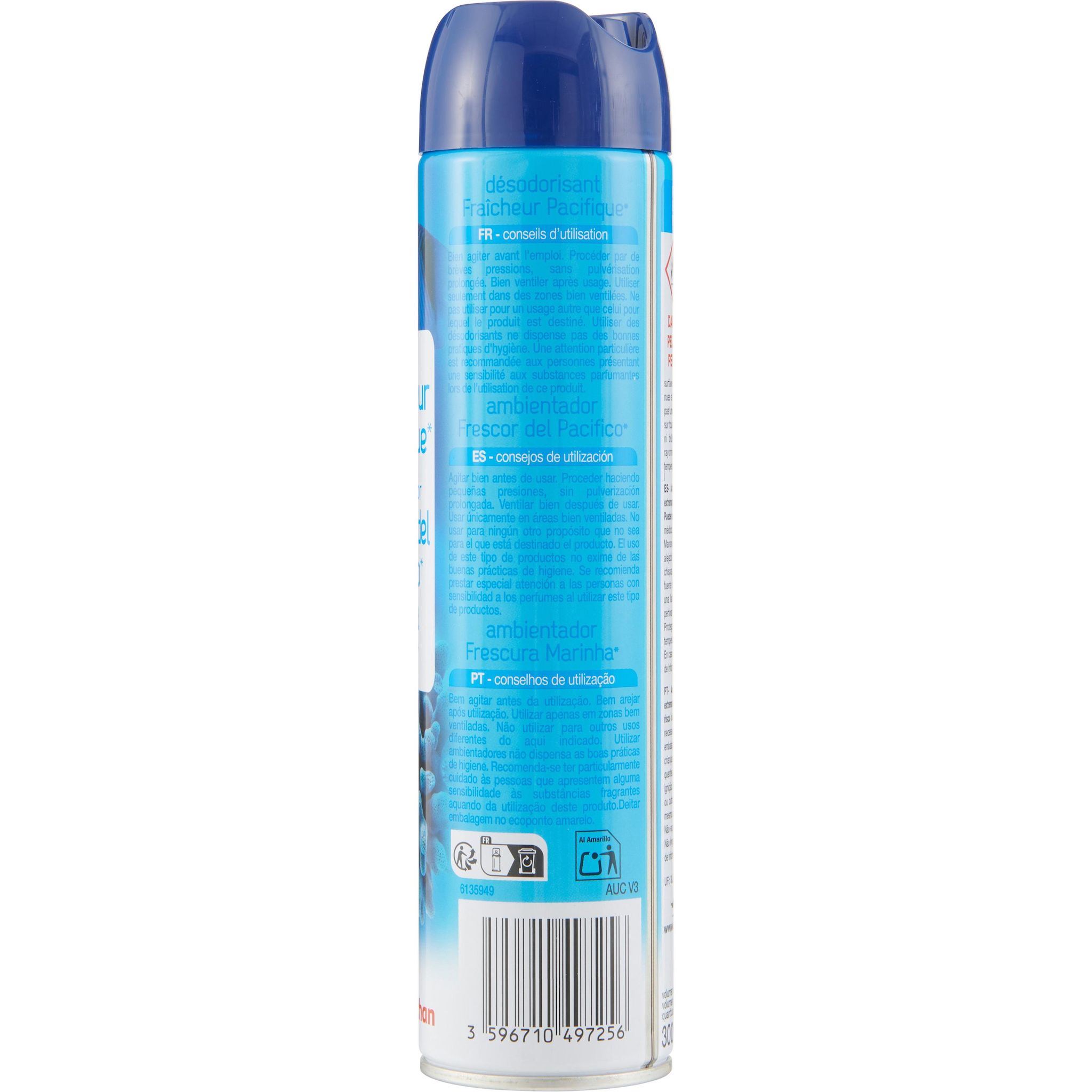 Voir la diapositive 3 : AUCHAN Aérosol désodorisant fraîcheur du pacifique 300ml