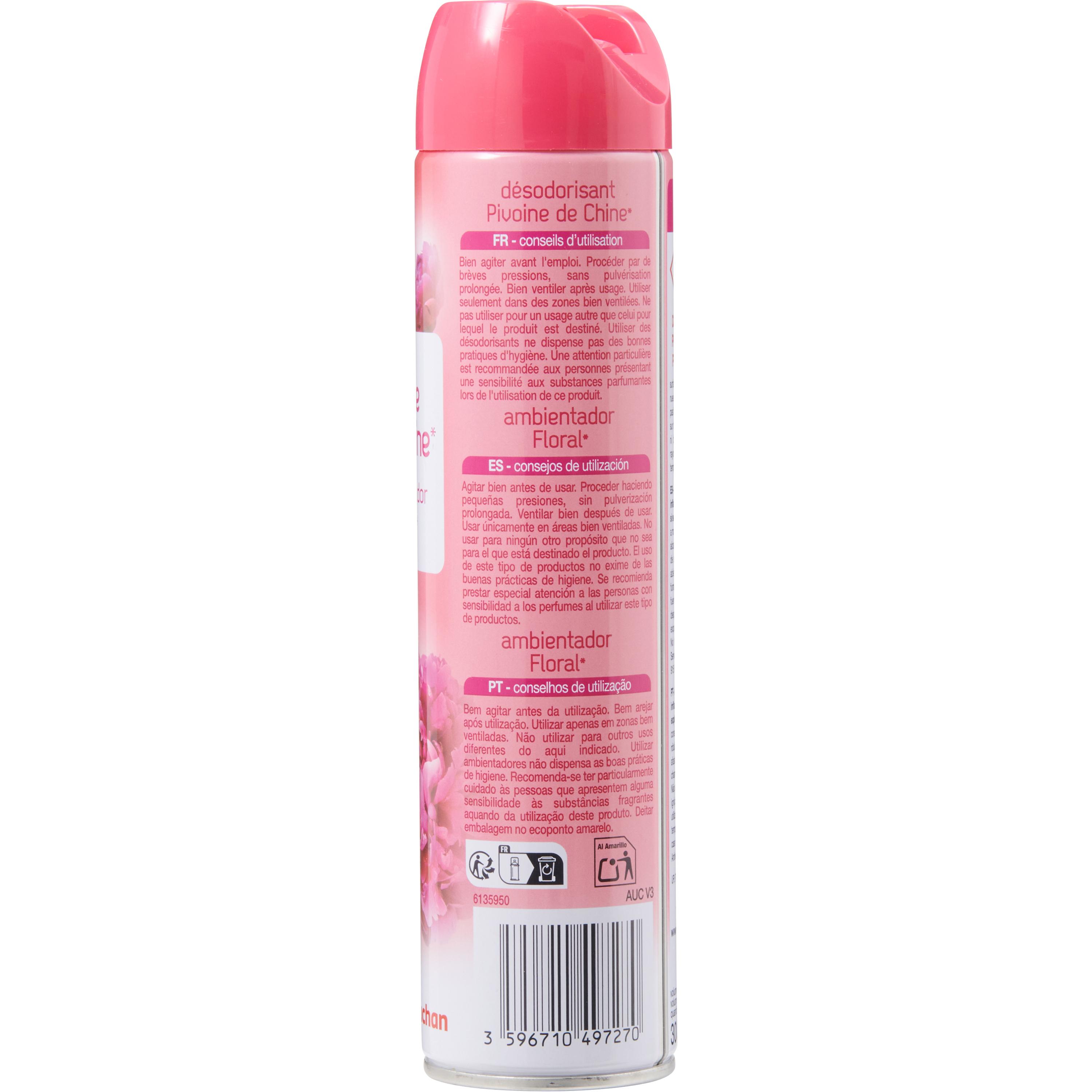 Voir la diapositive 4 : AUCHAN Aérosol désodorisant pivoine de chine 300ml