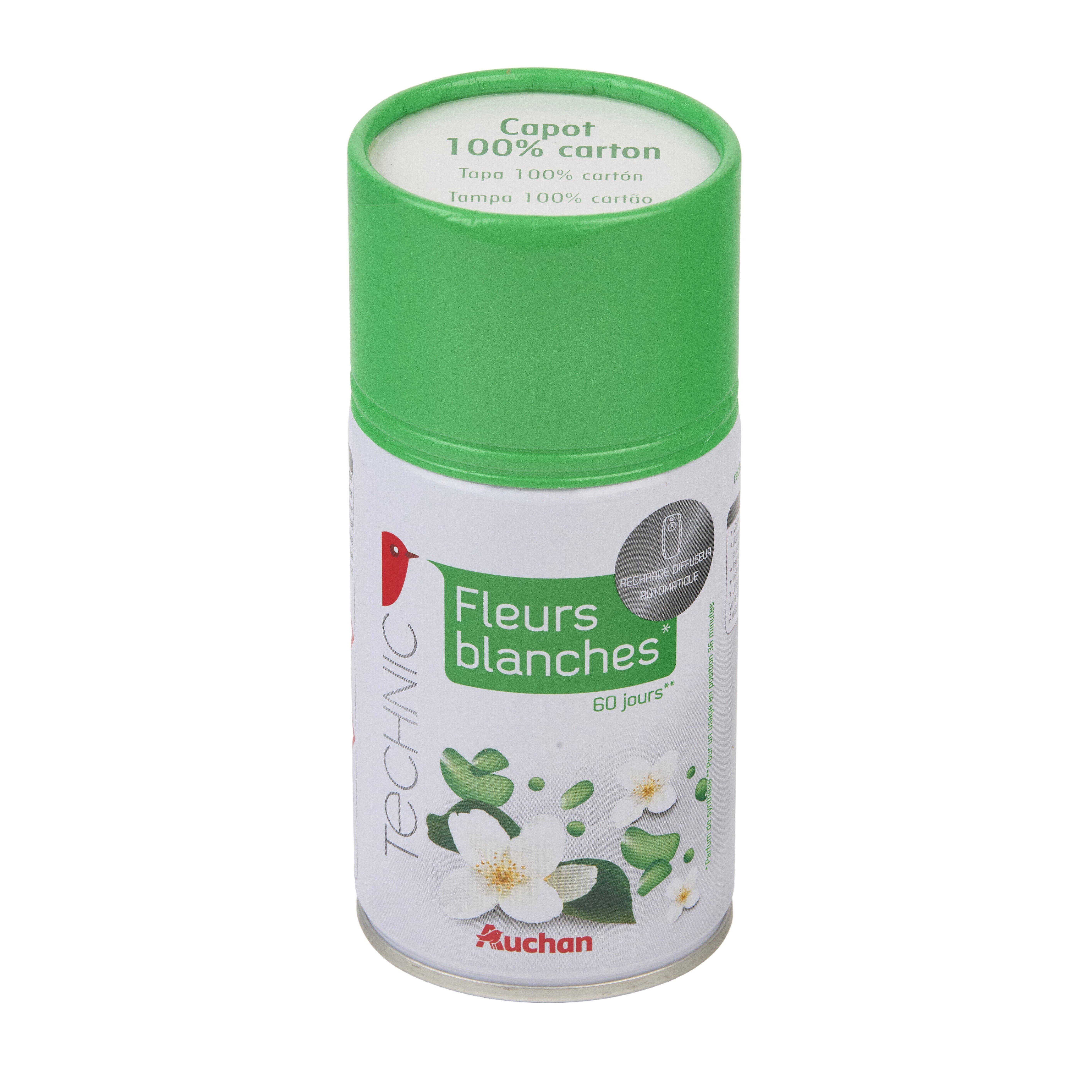 Voir la diapositive 2 : AUCHAN Recharge pour diffuseur automatique fleurs blanches 250ml