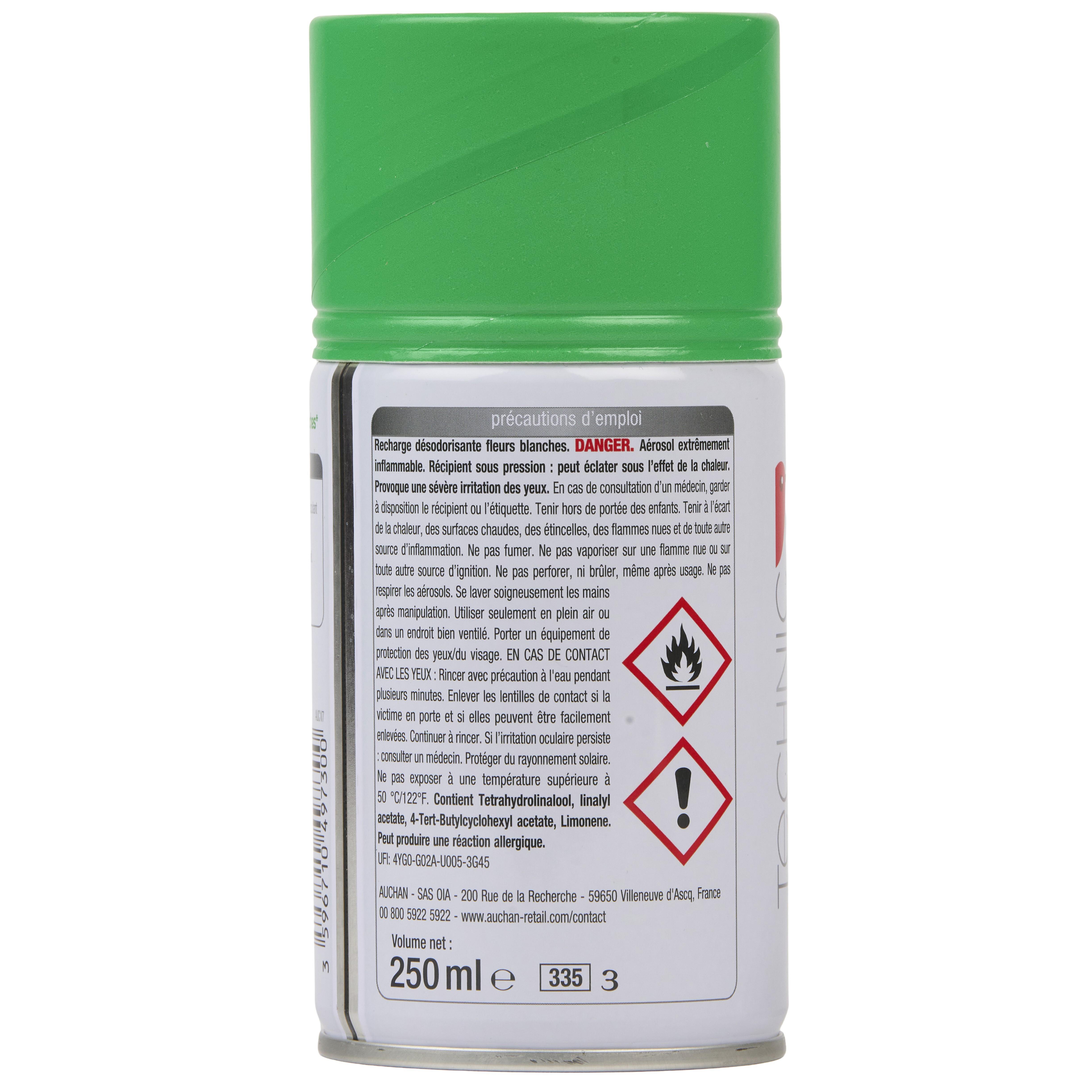 Voir la diapositive 3 : AUCHAN Recharge pour diffuseur automatique fleurs blanches 250ml