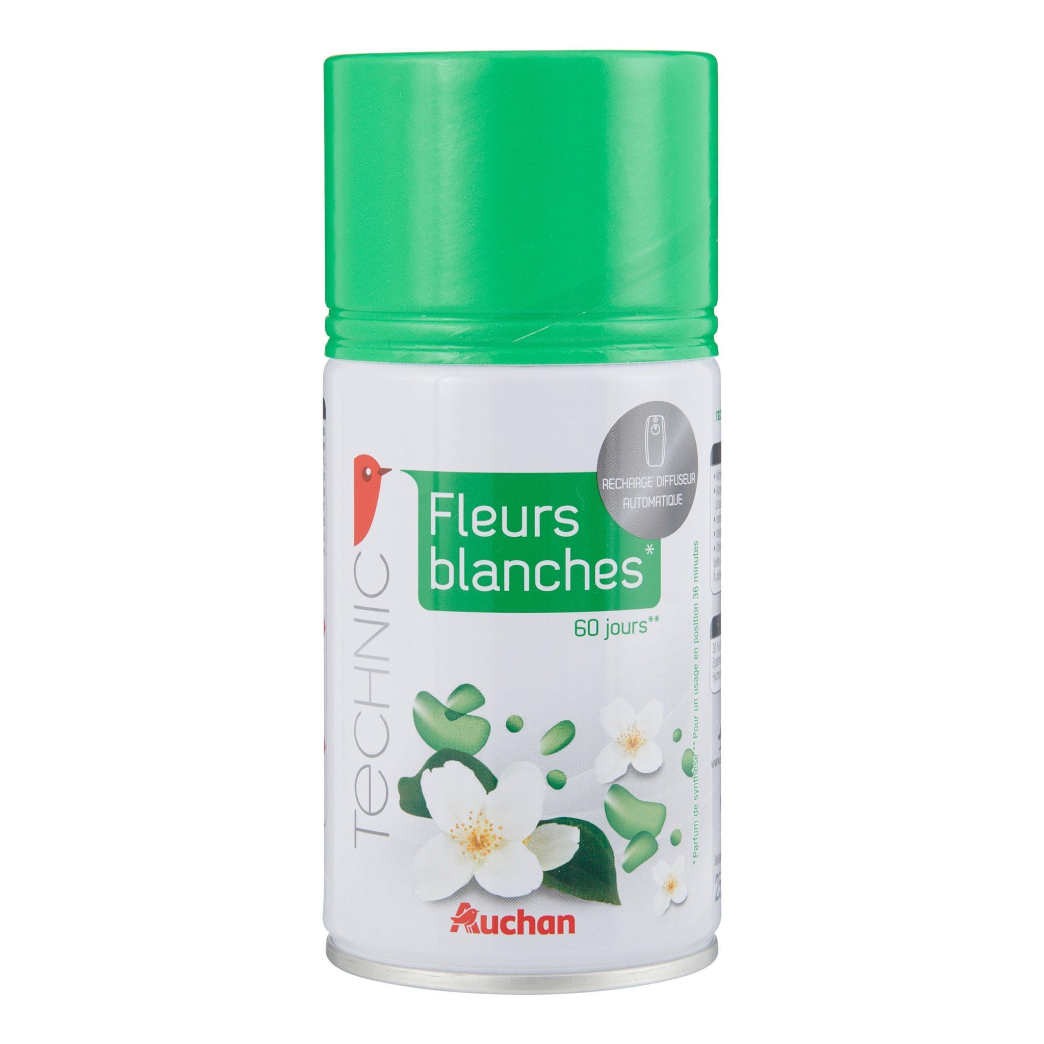 Voir la diapositive 4 : AUCHAN Recharge pour diffuseur automatique fleurs blanches 250ml