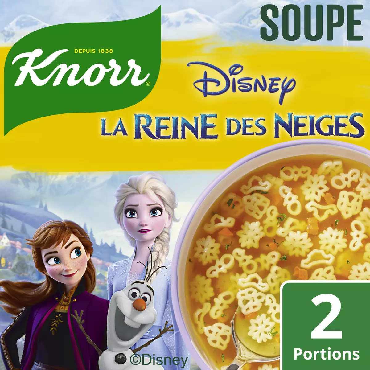 KNORR Soupe déshydratée bouillon de légumes La Reine Des Neiges 2 portions 40g