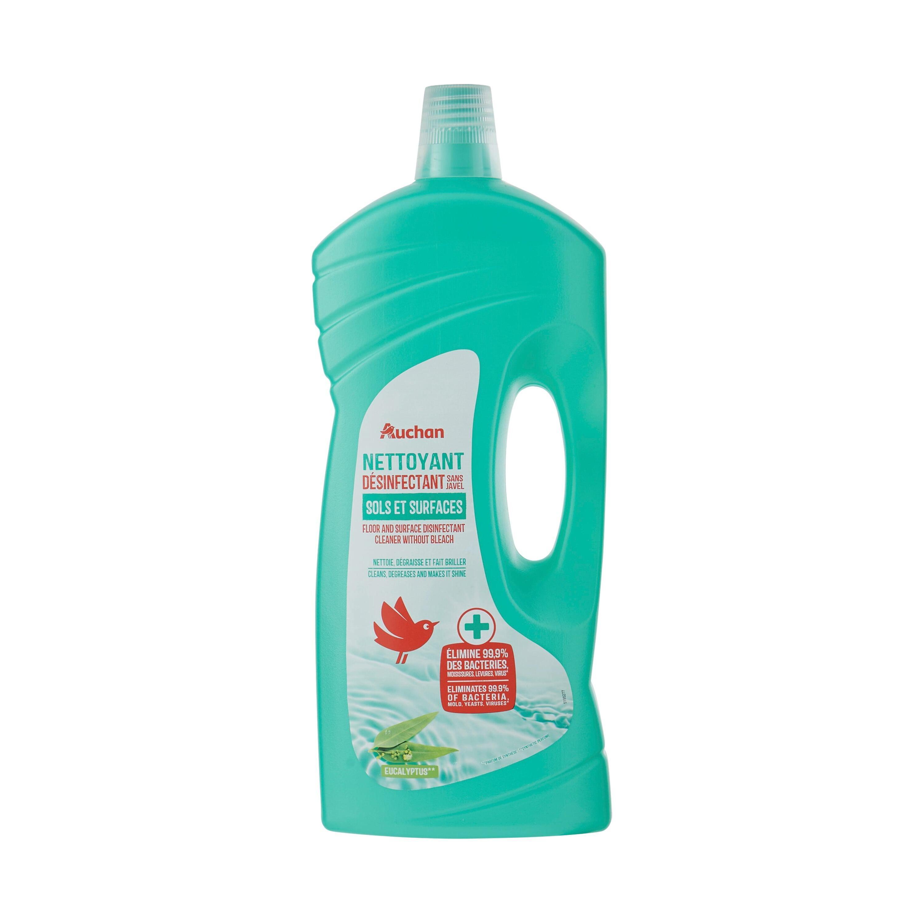Voir la diapositive 2 : AUCHAN Liquide désinfectant multi-usages à l'eucalyptus 1,5l