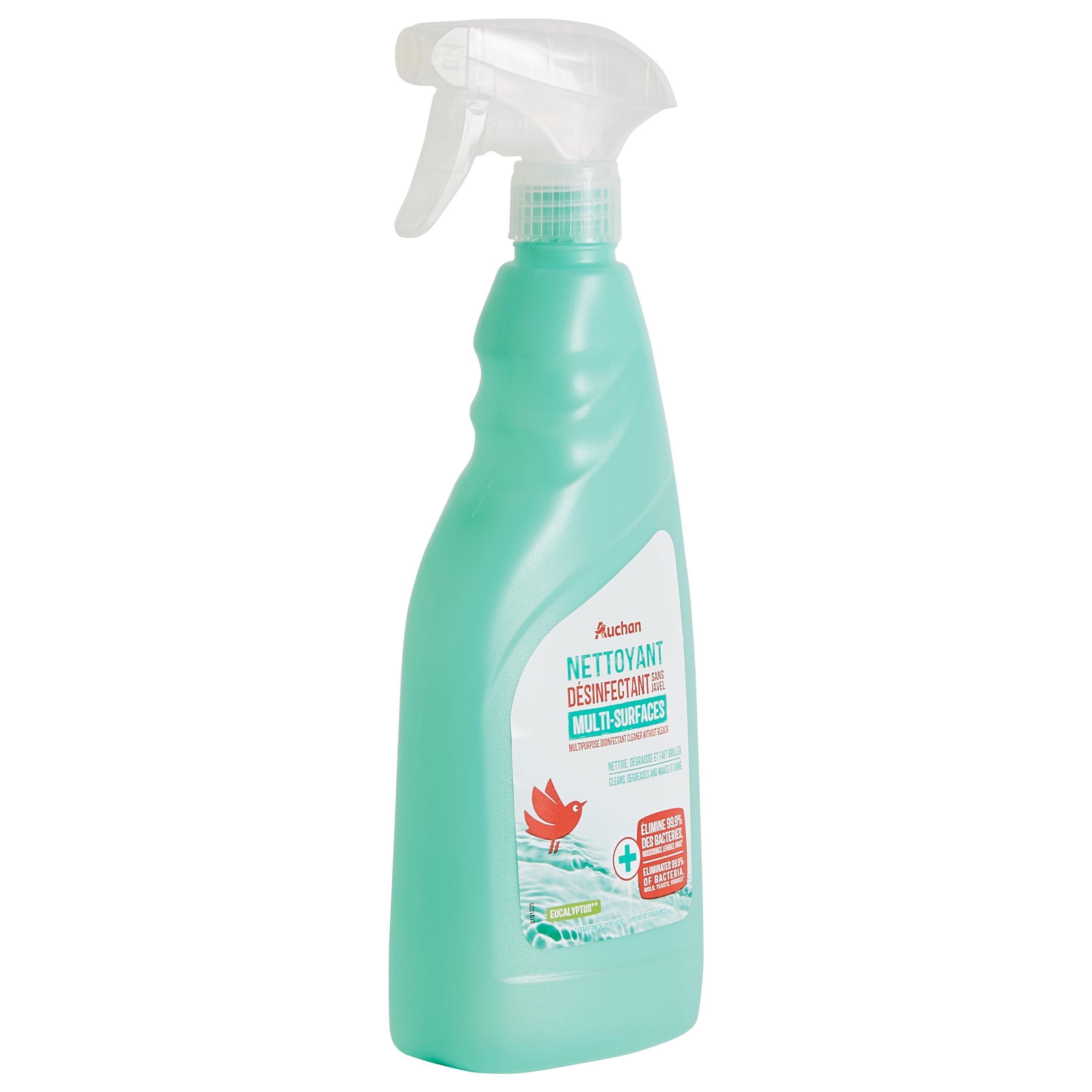 Voir la diapositive 2 : AUCHAN Spray désinfectant multi-surfaces à l'eucalyptus 750ml
