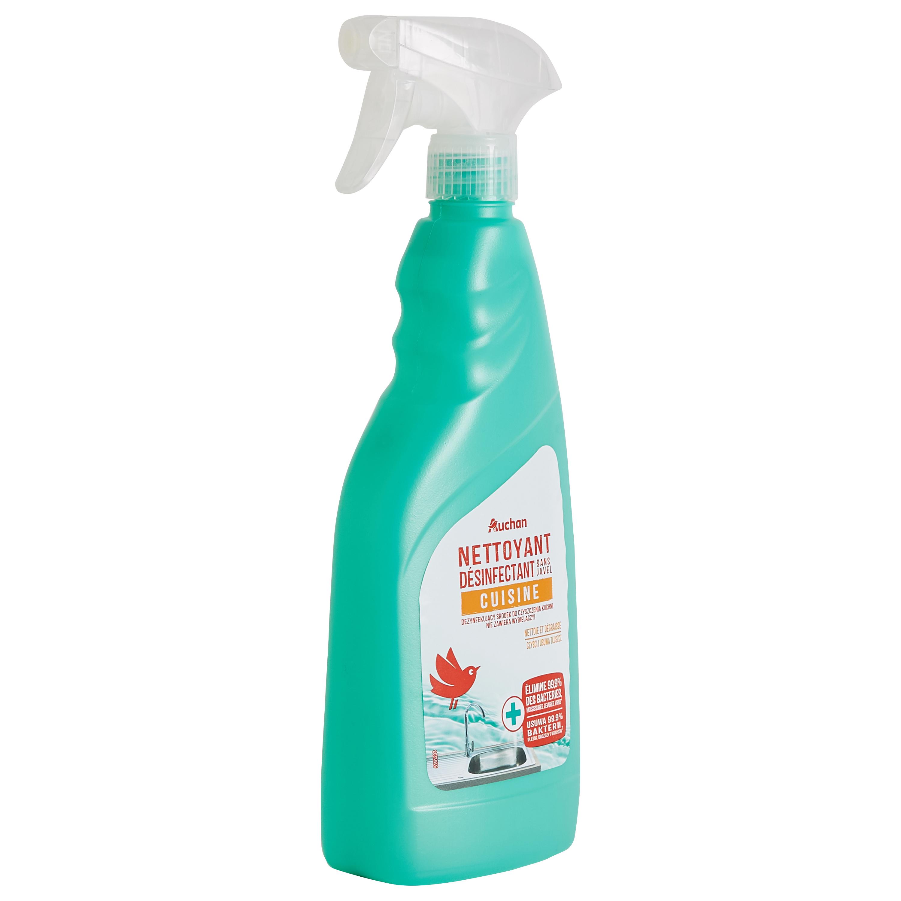 Voir la diapositive 4 : AUCHAN Spray désinfectant dégraissant cuisine 750ml