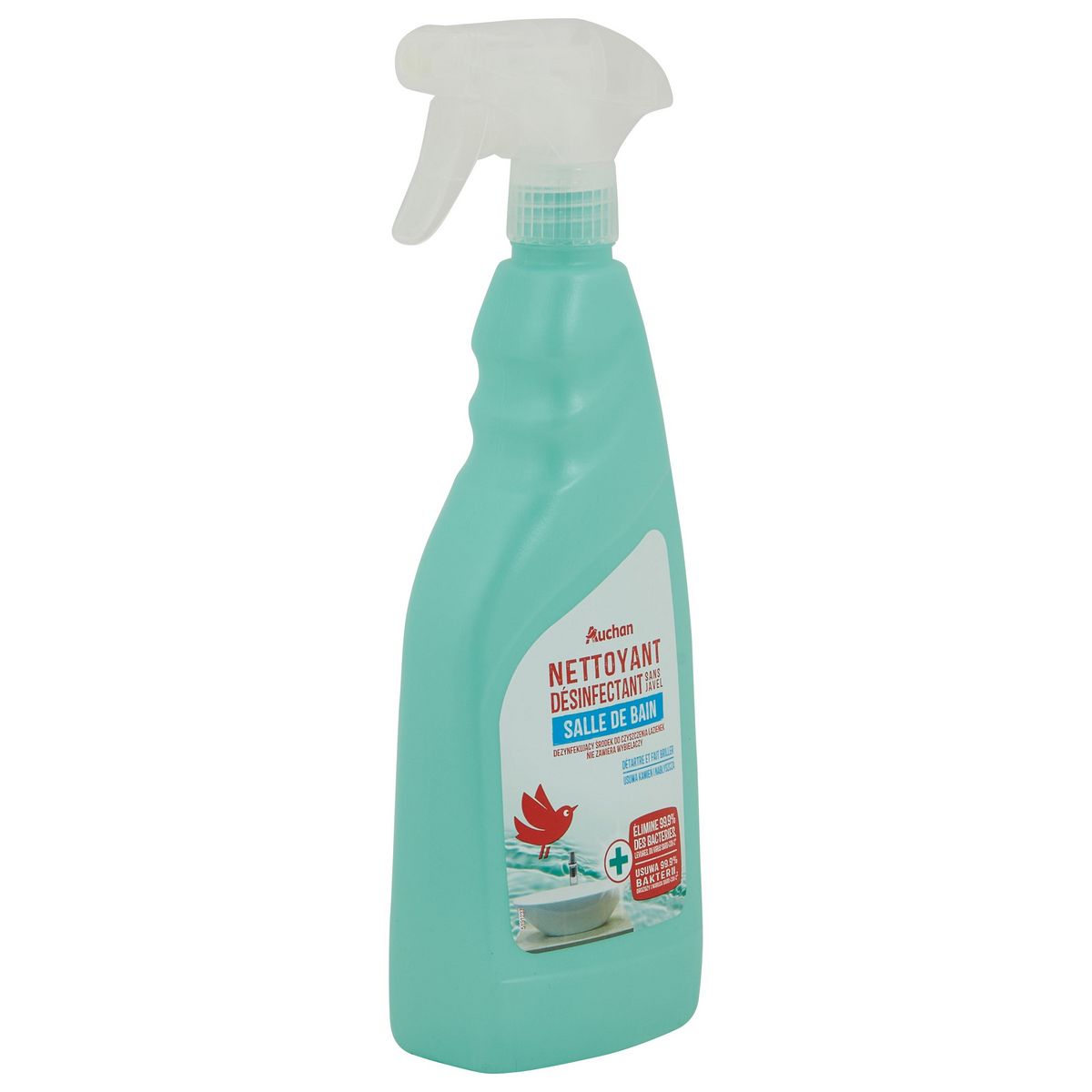 AUCHAN Spray désinfectant salle de bain sans javel 750ml