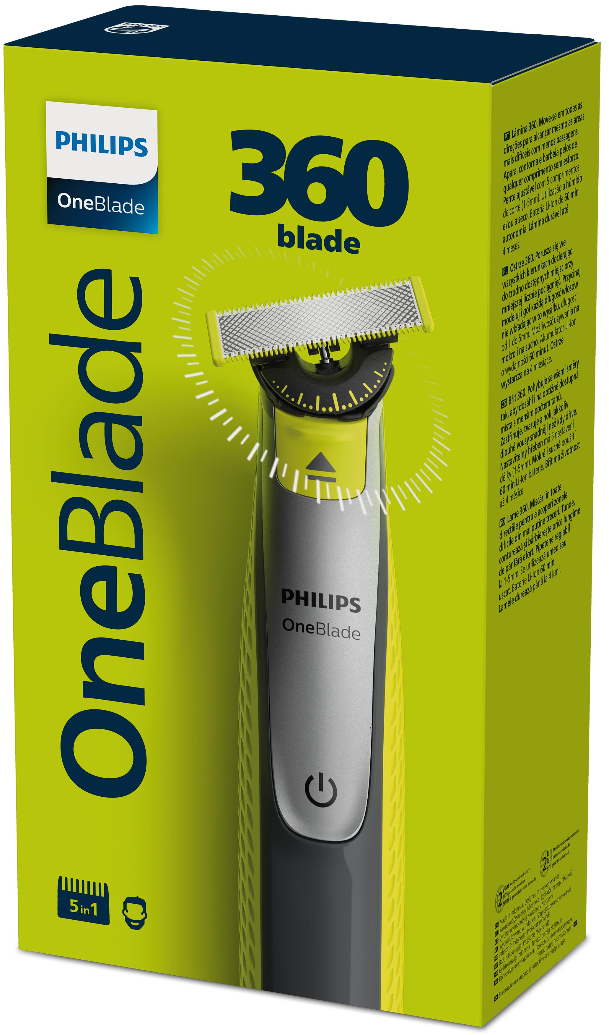 Voir la diapositive 2 : PHILIPS OneBlade Rasoir électrique 360 1 rasoir