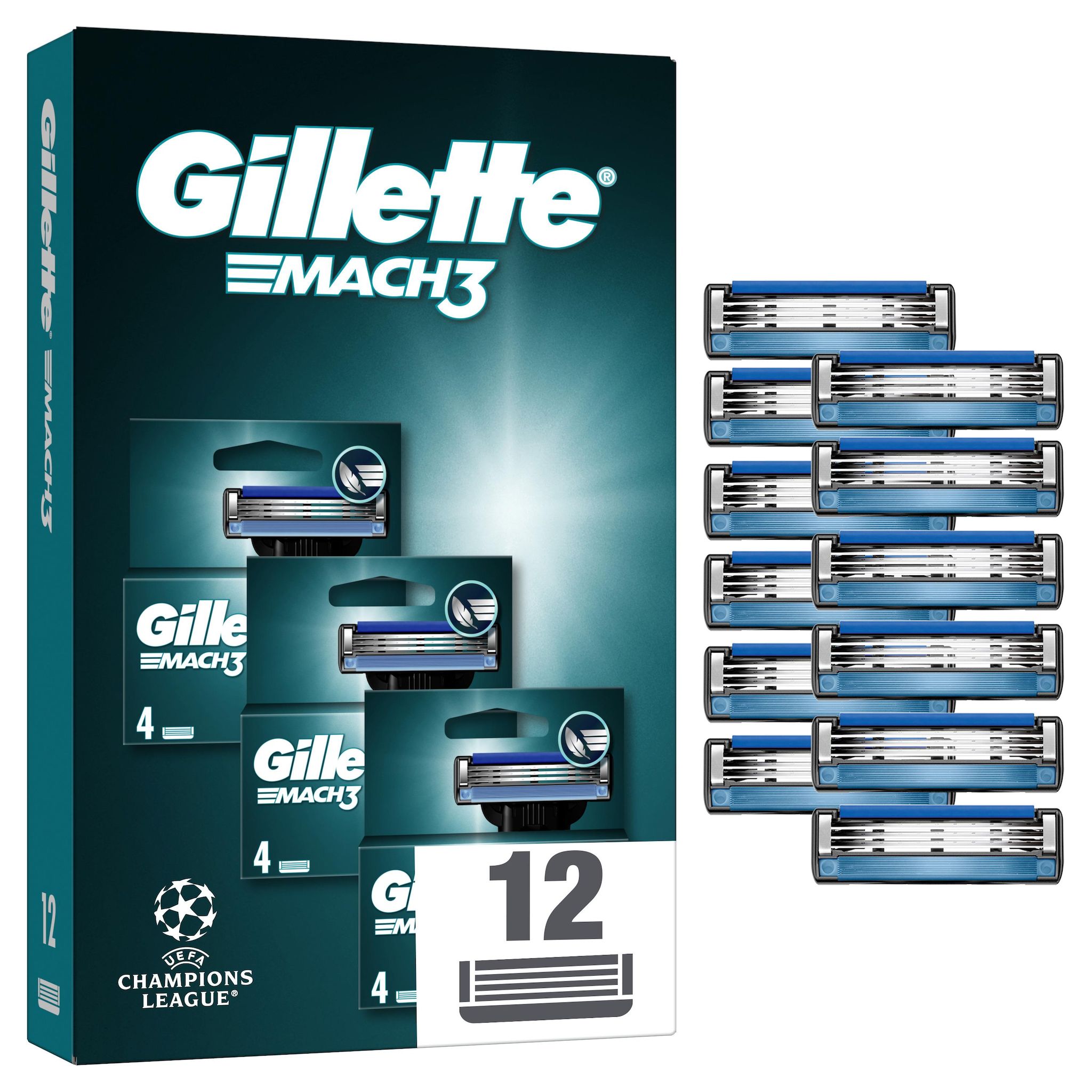 Voir la diapositive 2 : GILLETTE Mach3 Pack spécial lames 3x4 lames 12 lames