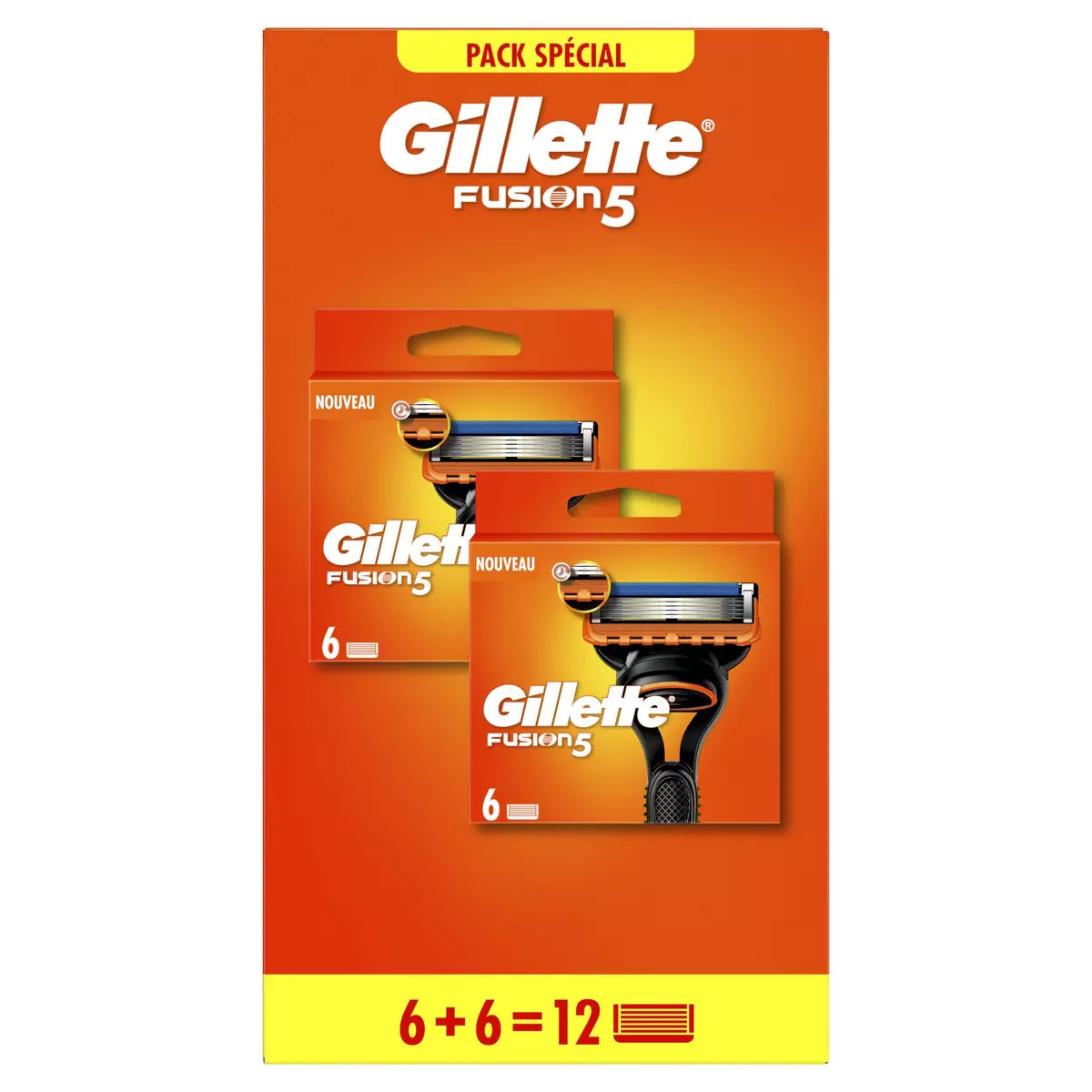GILLETTE Fusion 5 Recharges lames de rasoir 12 pièces