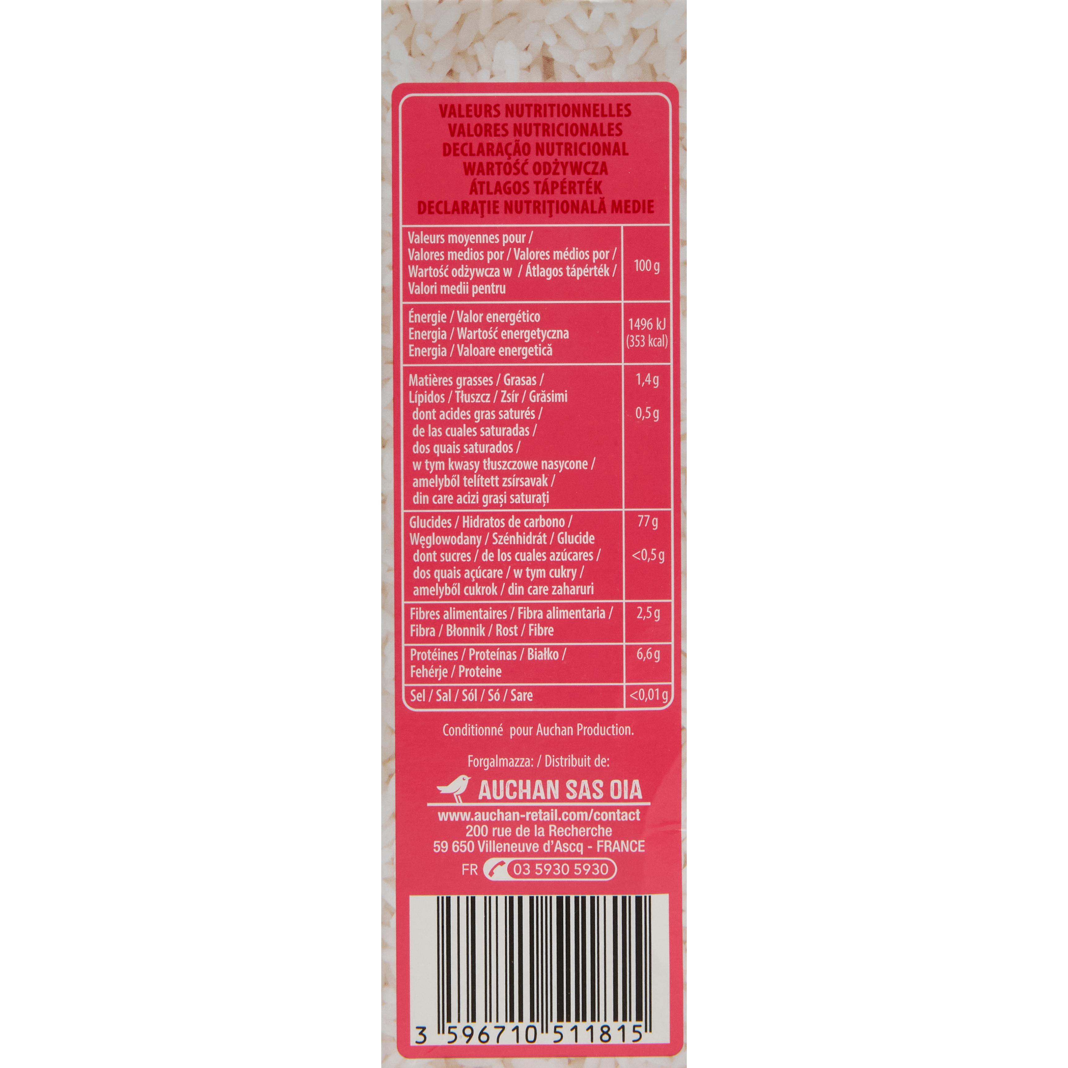 Voir la diapositive 4 : AUCHAN Riz long grain incollable en sachets 5 sachets 5x90g