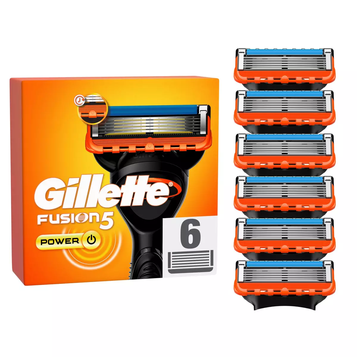 GILLETTE Fusion 5 Power Recharges lames de rasoir 6 recharges