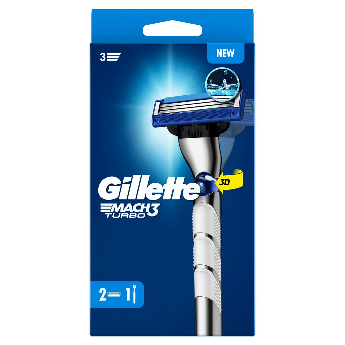 GILLETTE Mach3 turbo 3D 2 recharges 1 rasoir