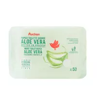 LOT DE 3 - Fess'nett Papier Toilette Humidifié Vert Aloe 50 lingettes peaux  normales