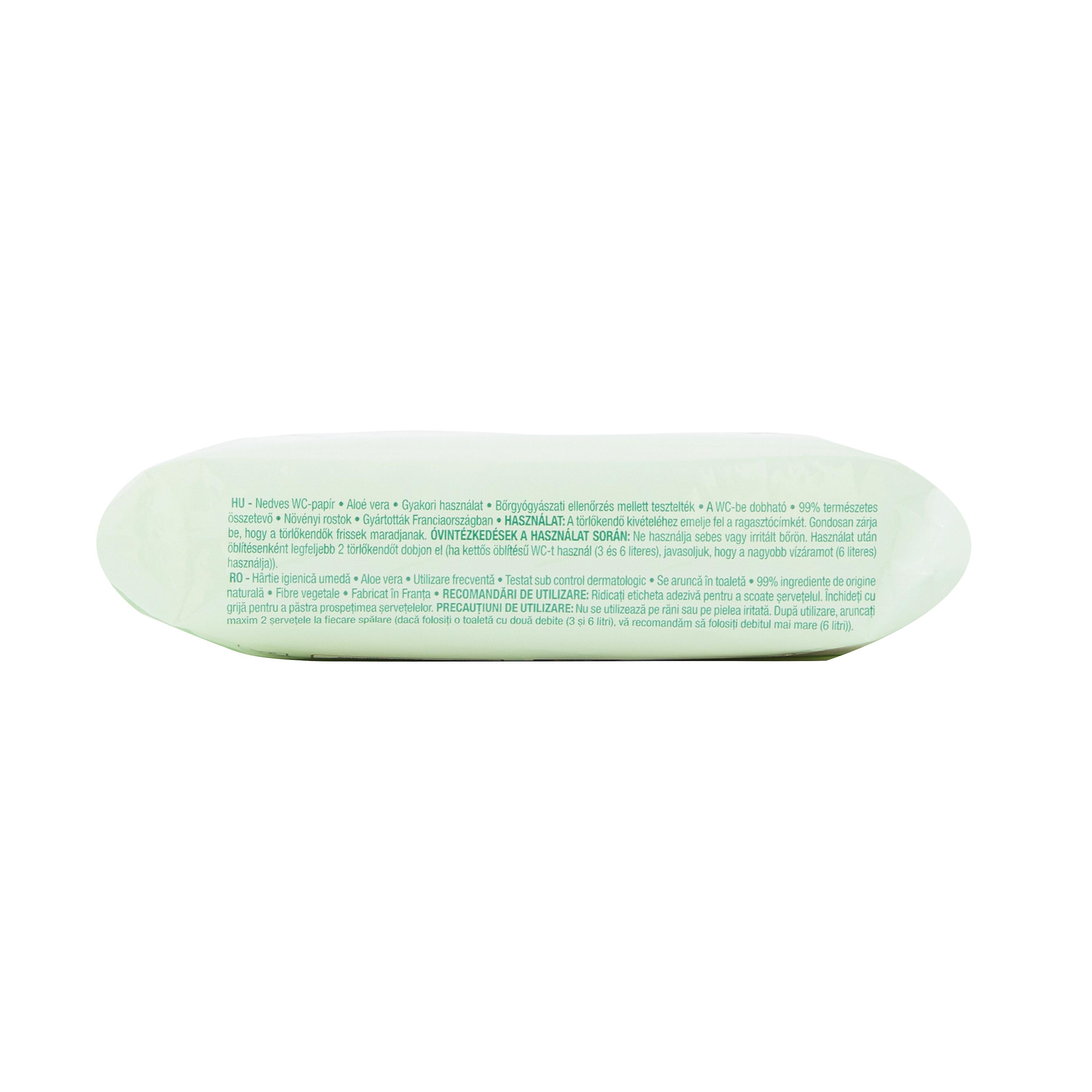 Voir la diapositive 3 : AUCHAN Lingettes papier toilette aloe Vera 50 lingettes