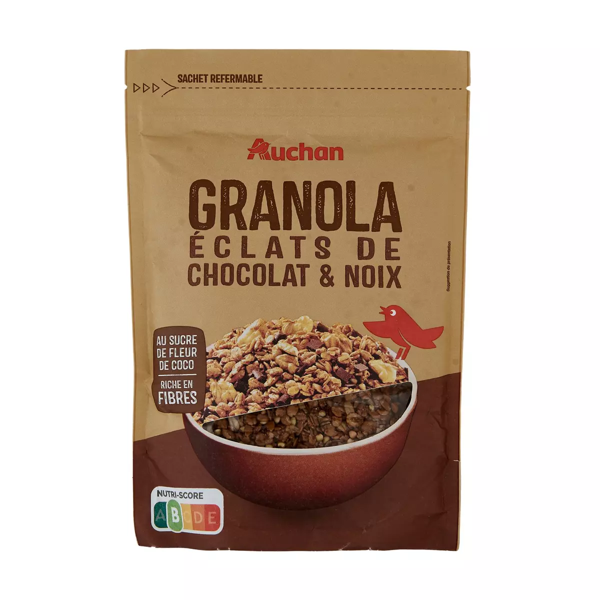 AUCHAN Granola éclats de chocolat et noix 350g