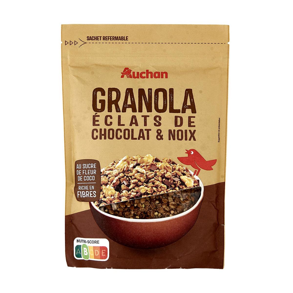 AUCHAN Granola éclats de chocolat et noix 350g