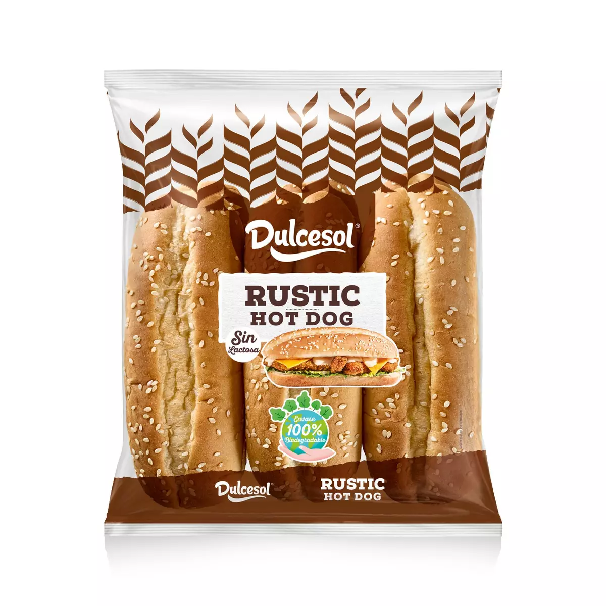 DULCESOL Rustic hot dog sans lactose 330g