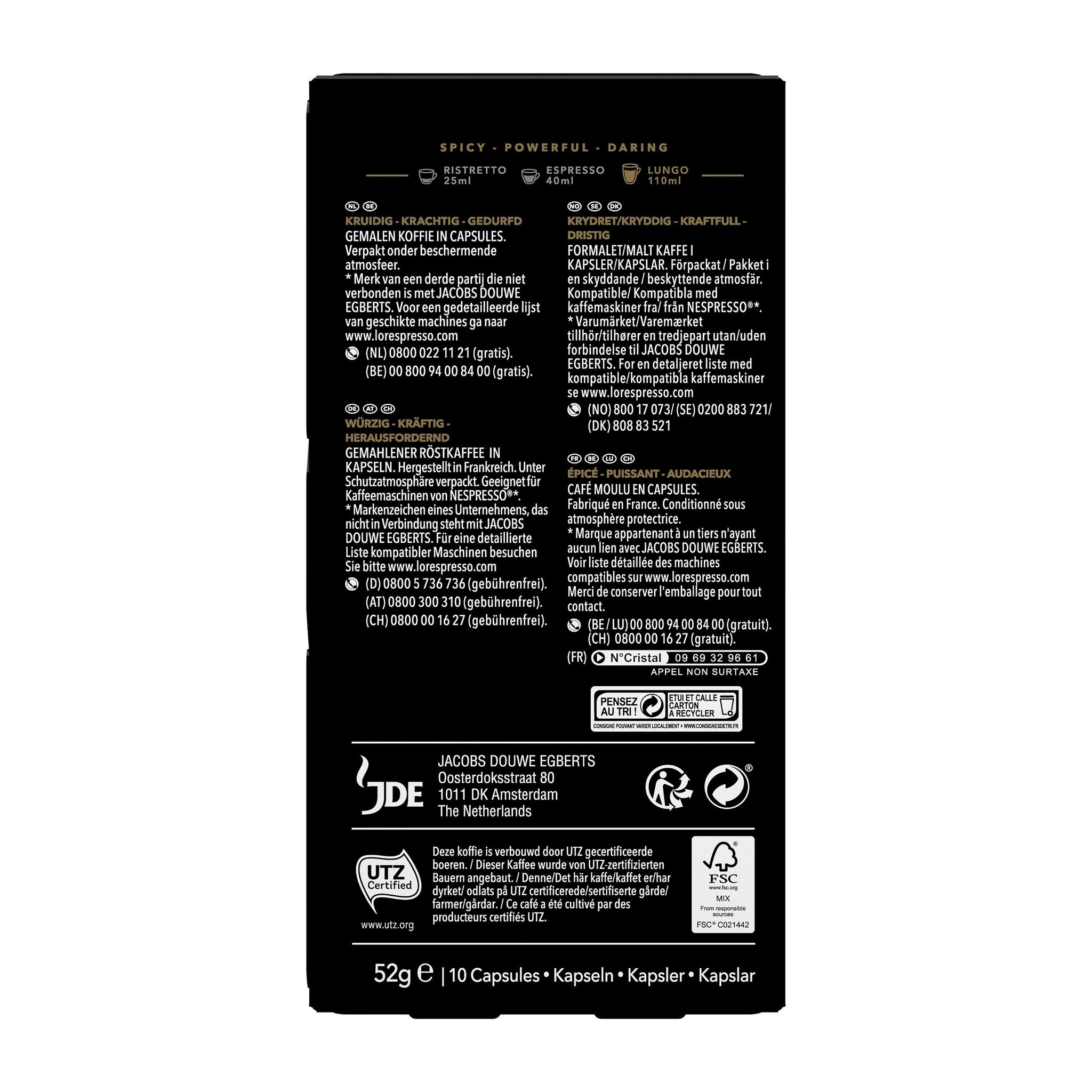 Voir la diapositive 2 : L'OR ESPRESSO Capsules de café Lungo Estremo intensité 10 compatibles Nespresso 10 capsules 52g