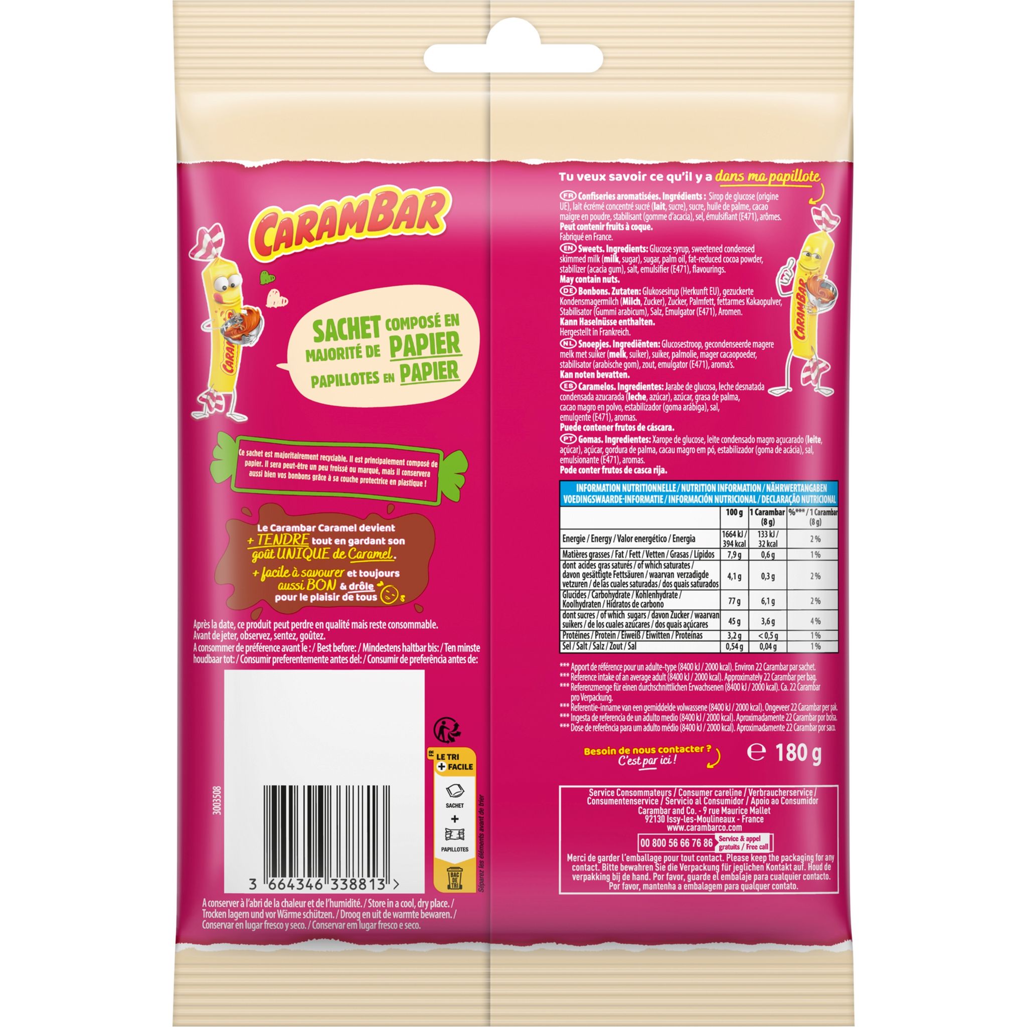 Voir la diapositive 2 : CARAMBAR Caramel original 180g