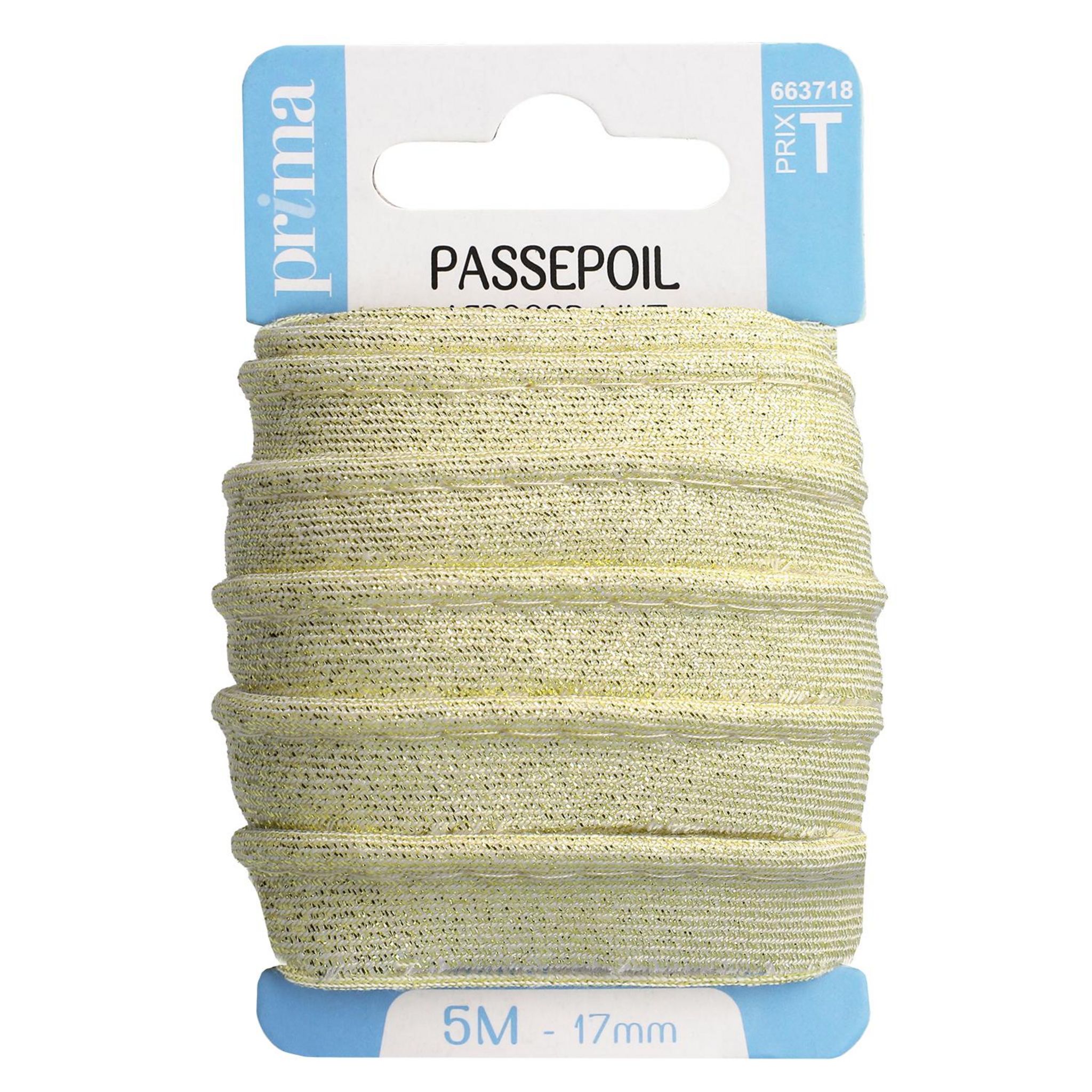 Voir la diapositive 2 : PRIMA Passepoil 5m x 17mm x1