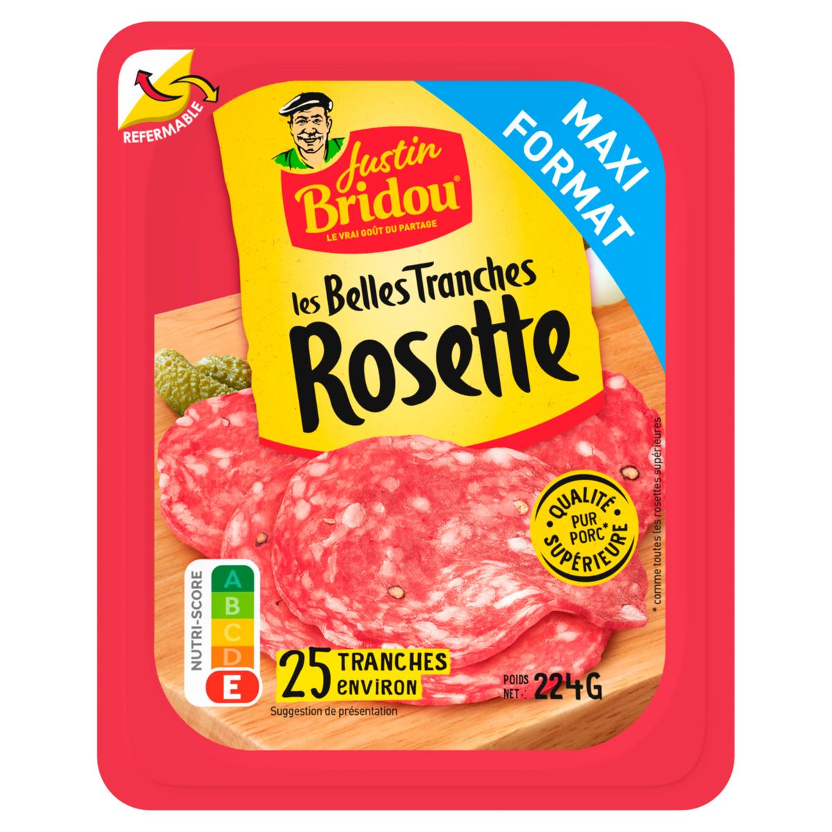 JUSTIN BRIDOU Les belles tranches Rosette pur porc 25 tranches 224g