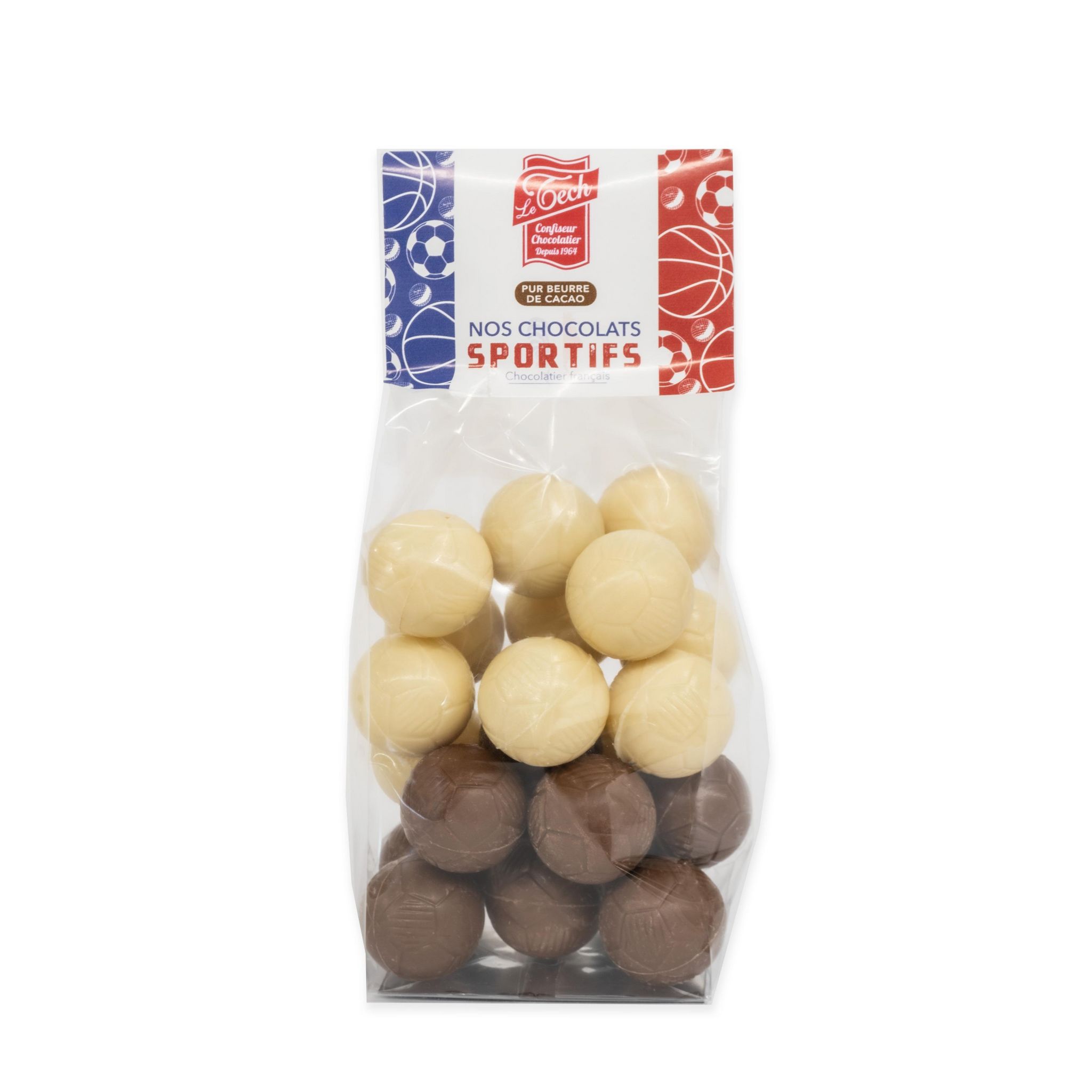 LE TECH Fritures foot en chocolat au lait et blanc 120g