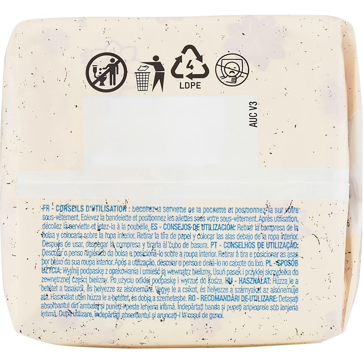 AUCHAN BETTER LIFE Serviettes hygiéniques en coton bio avec ailettes ultra minces super+ 12 serviettes