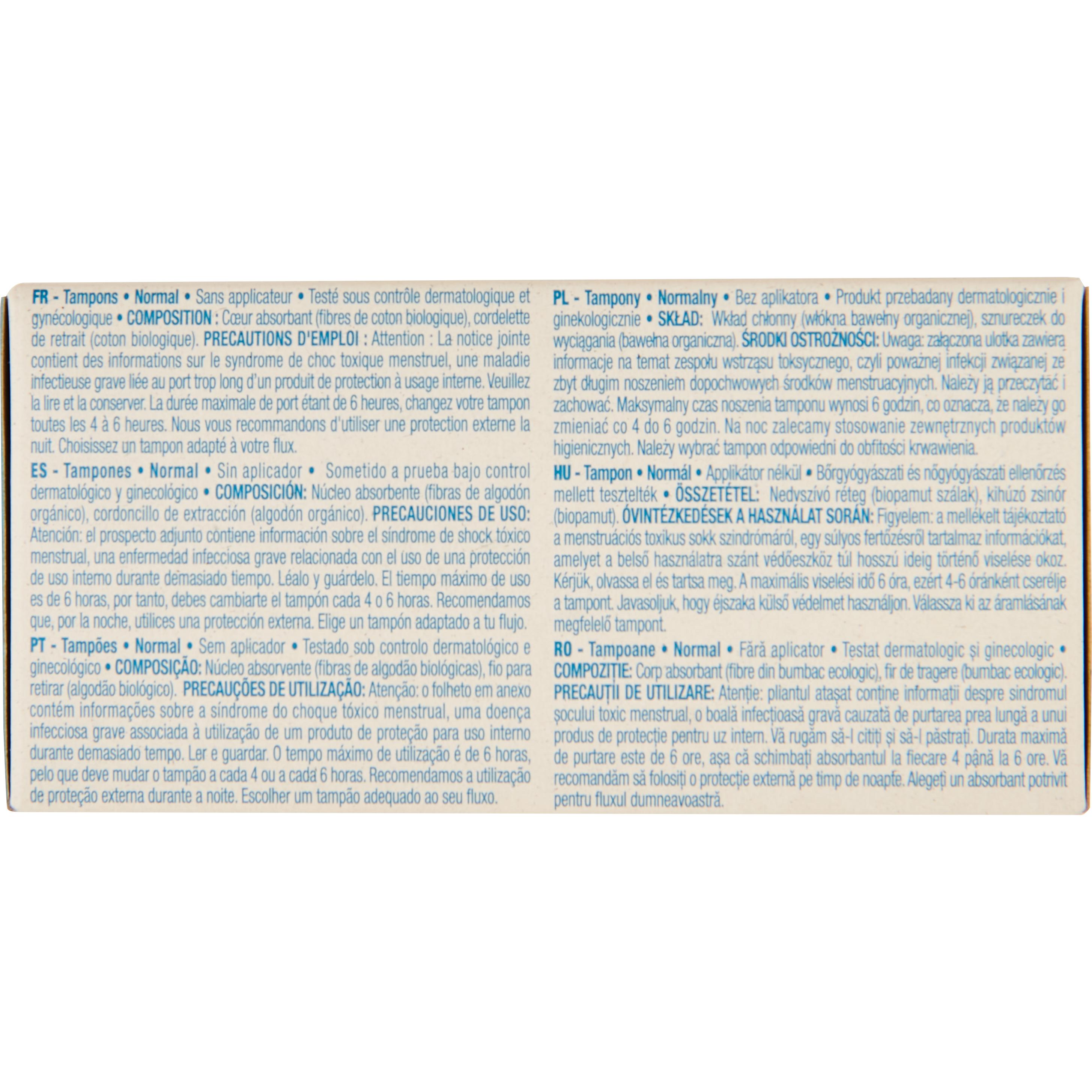 Voir la diapositive 3 : AUCHAN BETTER LIFE Tampons sans applicateur normal bio 16 tampons