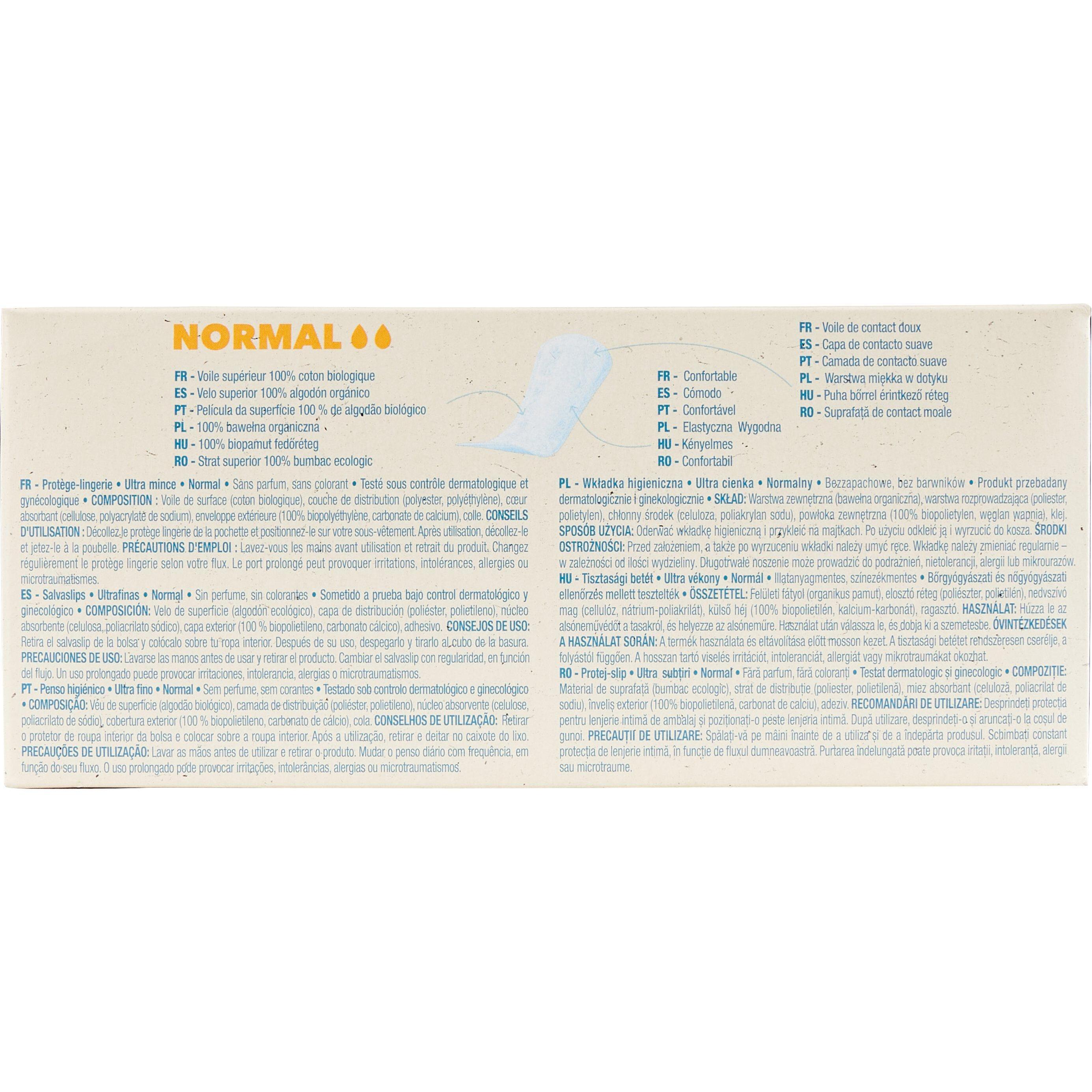 Voir la diapositive 4 : AUCHAN BETTER LIFE Protège lingerie ultra mince normal 30 pièces