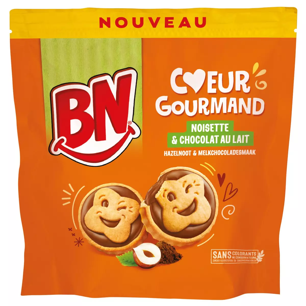 BN Coeur gourmand biscuits noisette et chocolat au lait 228g