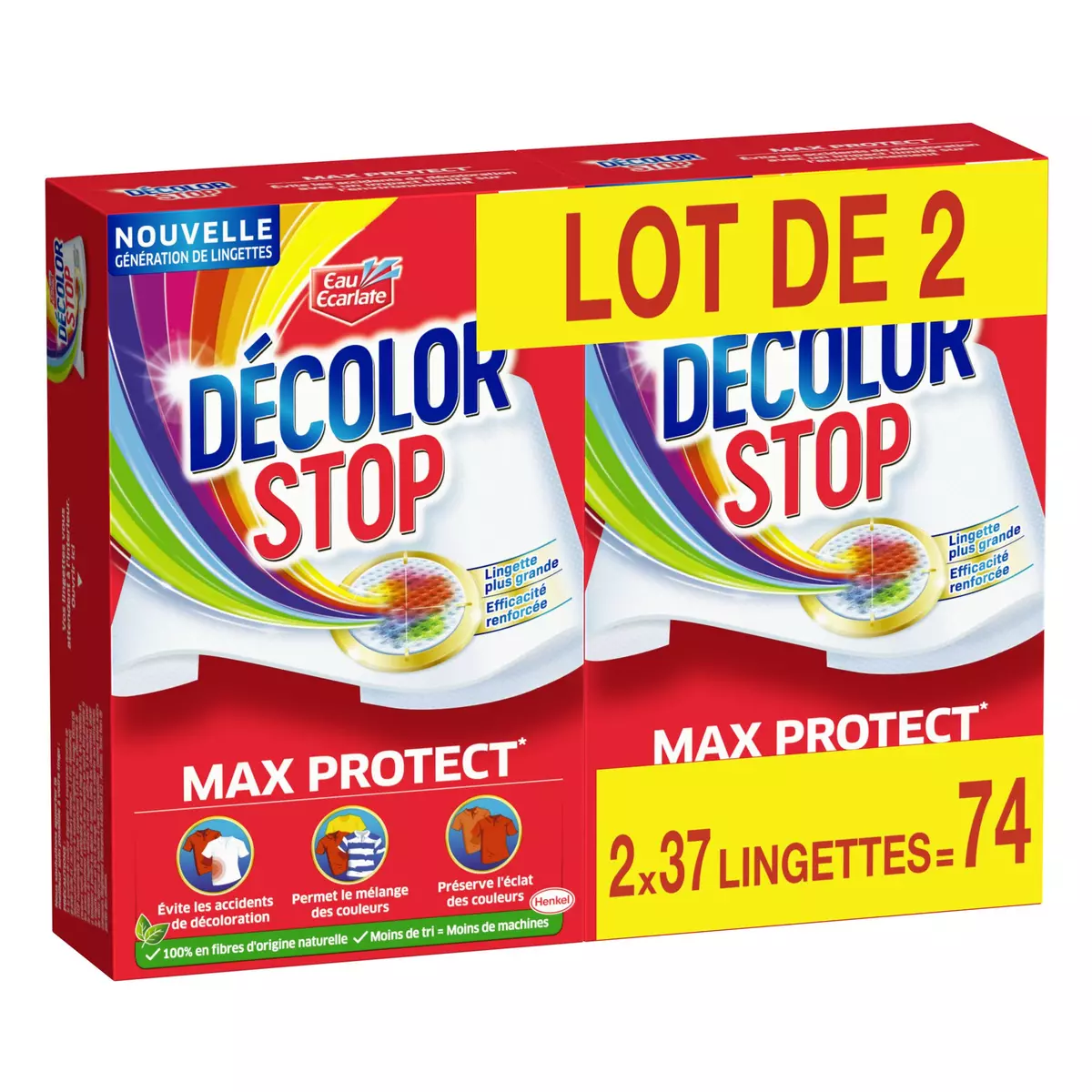 DECOLOR STOP Lingettes anti-décoloration max protect 2x37 lingettes