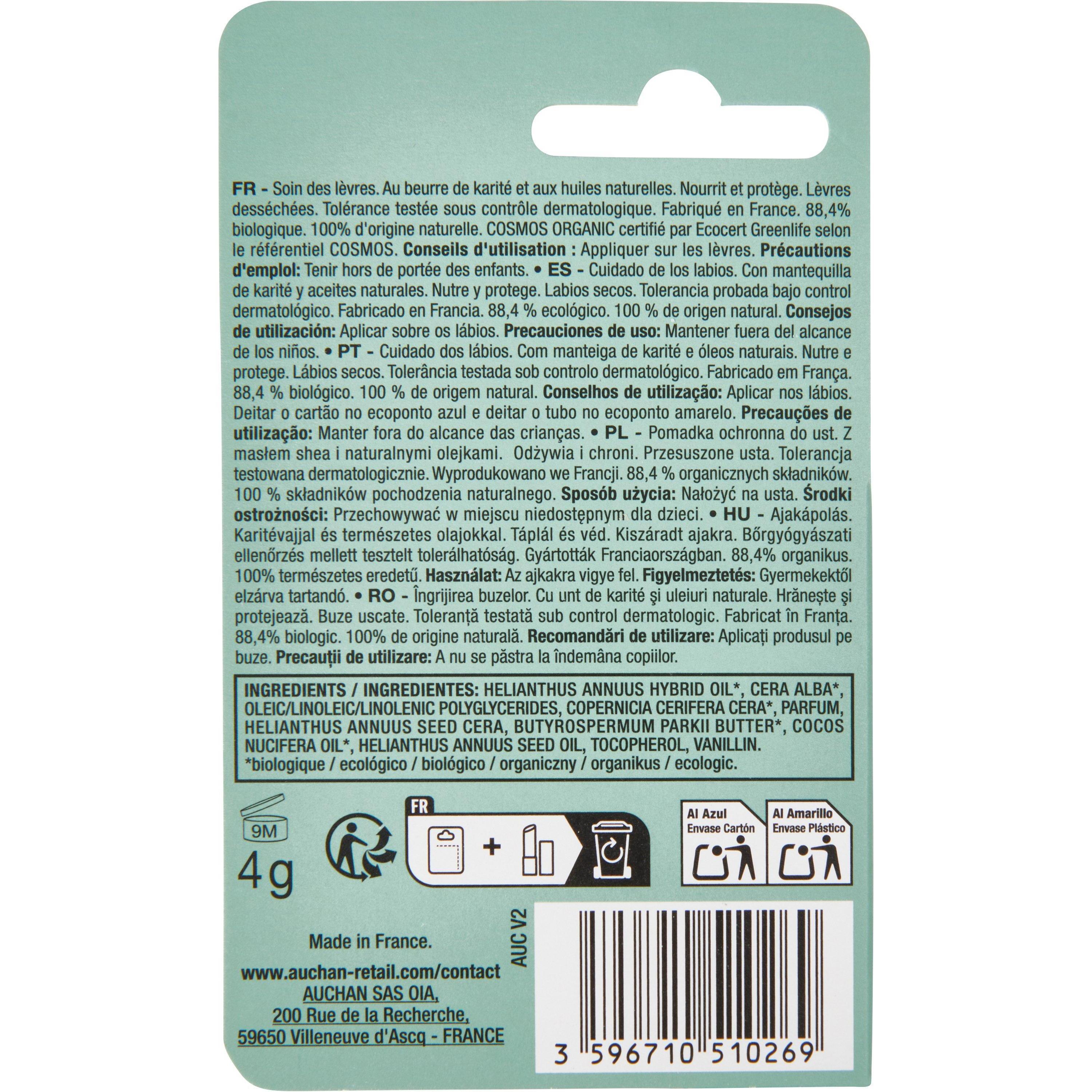 Voir la diapositive 3 : COSMIA BIO Soin lèvres nourrissant 1 stick