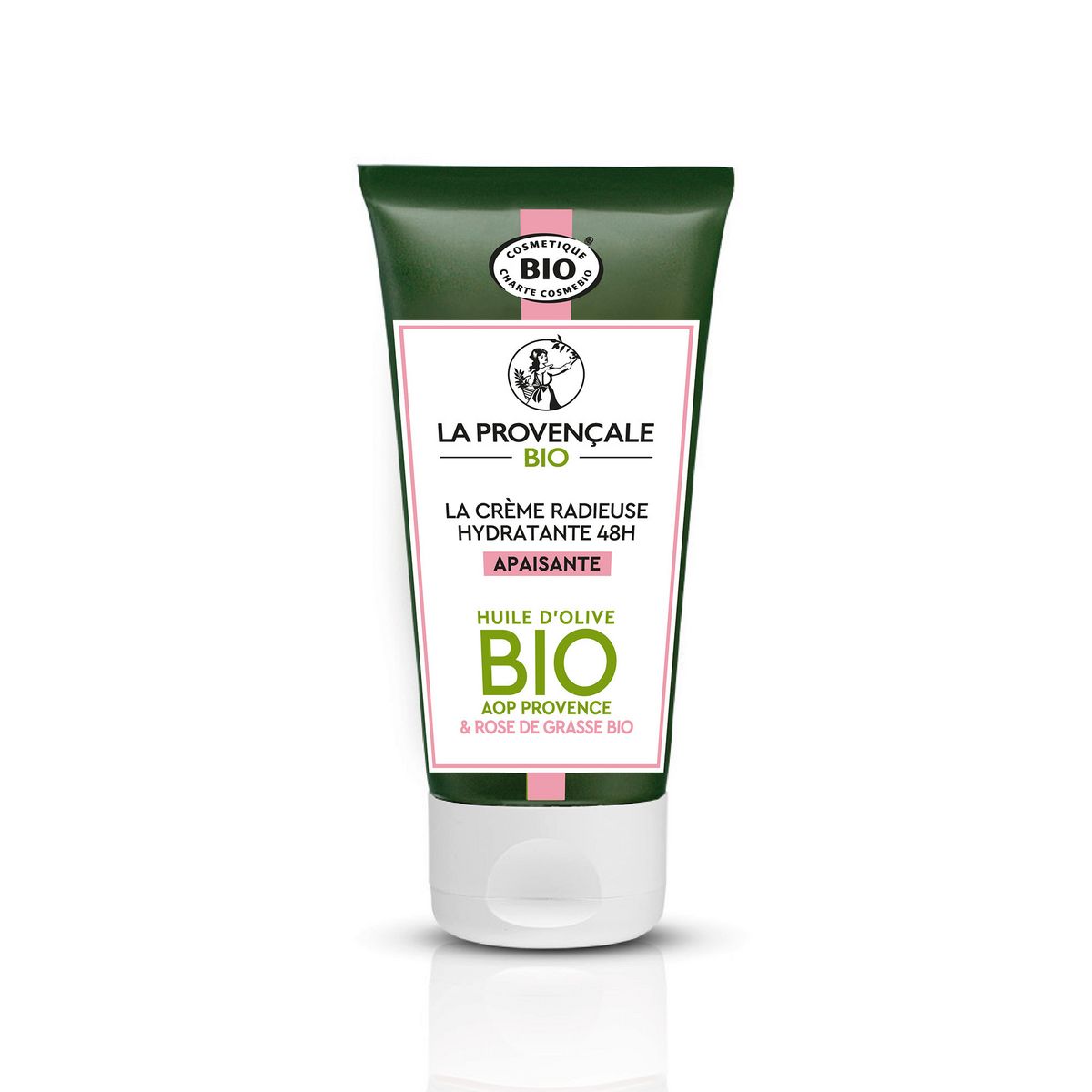 LA PROVENÇALE BIO Crème radieuse hydratante 48h apaisante huile d'olive bio AOP Provence & rose de Grasse bio 50ml