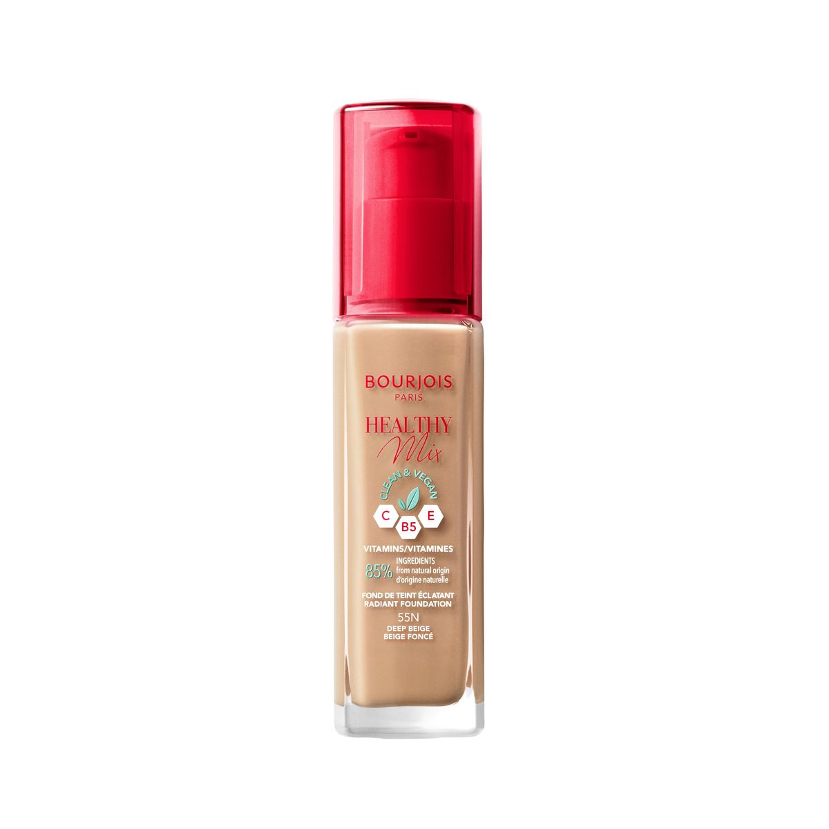 BOURJOIS Healthy mix fond de teint éclatant 55N beige foncé 30ml