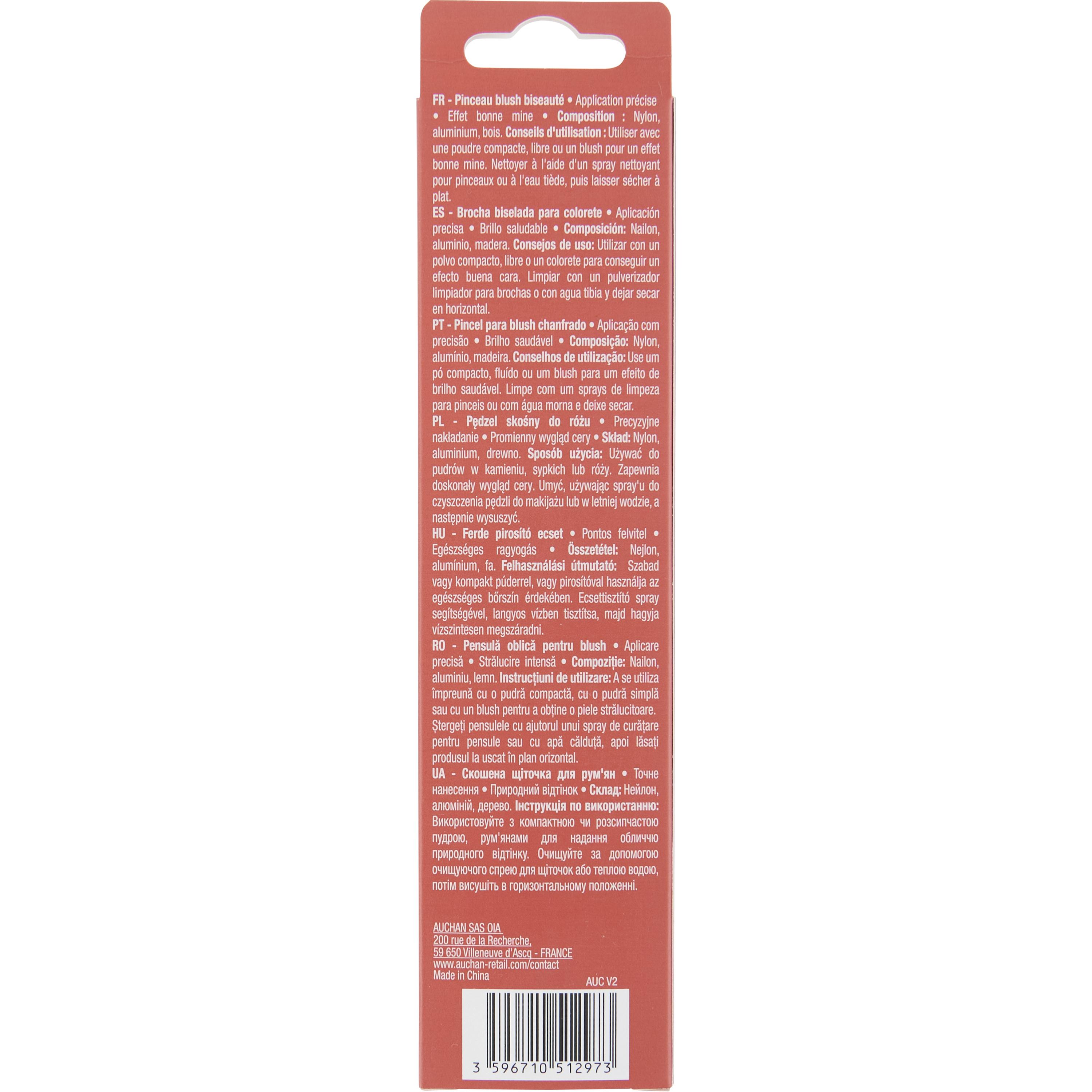 Voir la diapositive 2 : COSMIA Pinceau blush biseaute en bois 1 pièce