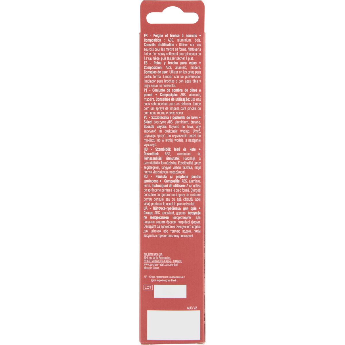 COSMIA Peigne et brosse à sourcils en bois 1 pièce