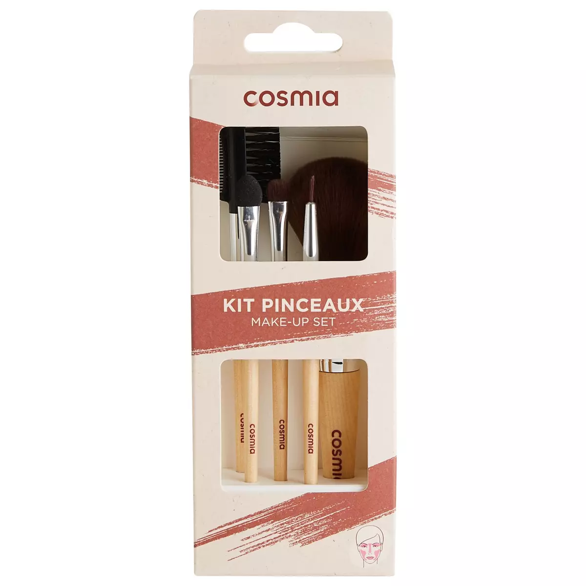 COSMIA Kit de pinceaux de maquillage en bois 1 kit