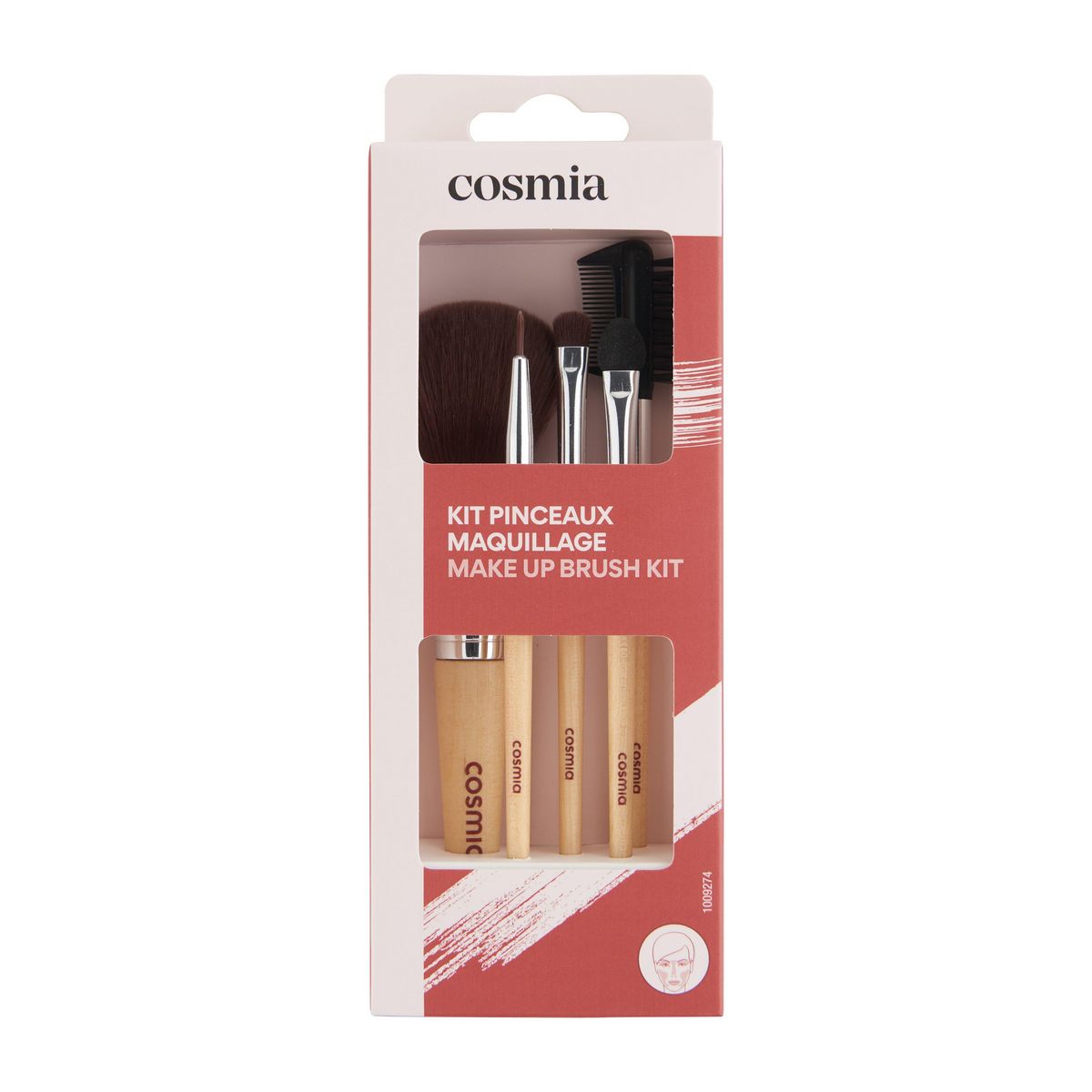 COSMIA Kit de pinceaux de maquillage en bois 1 kit