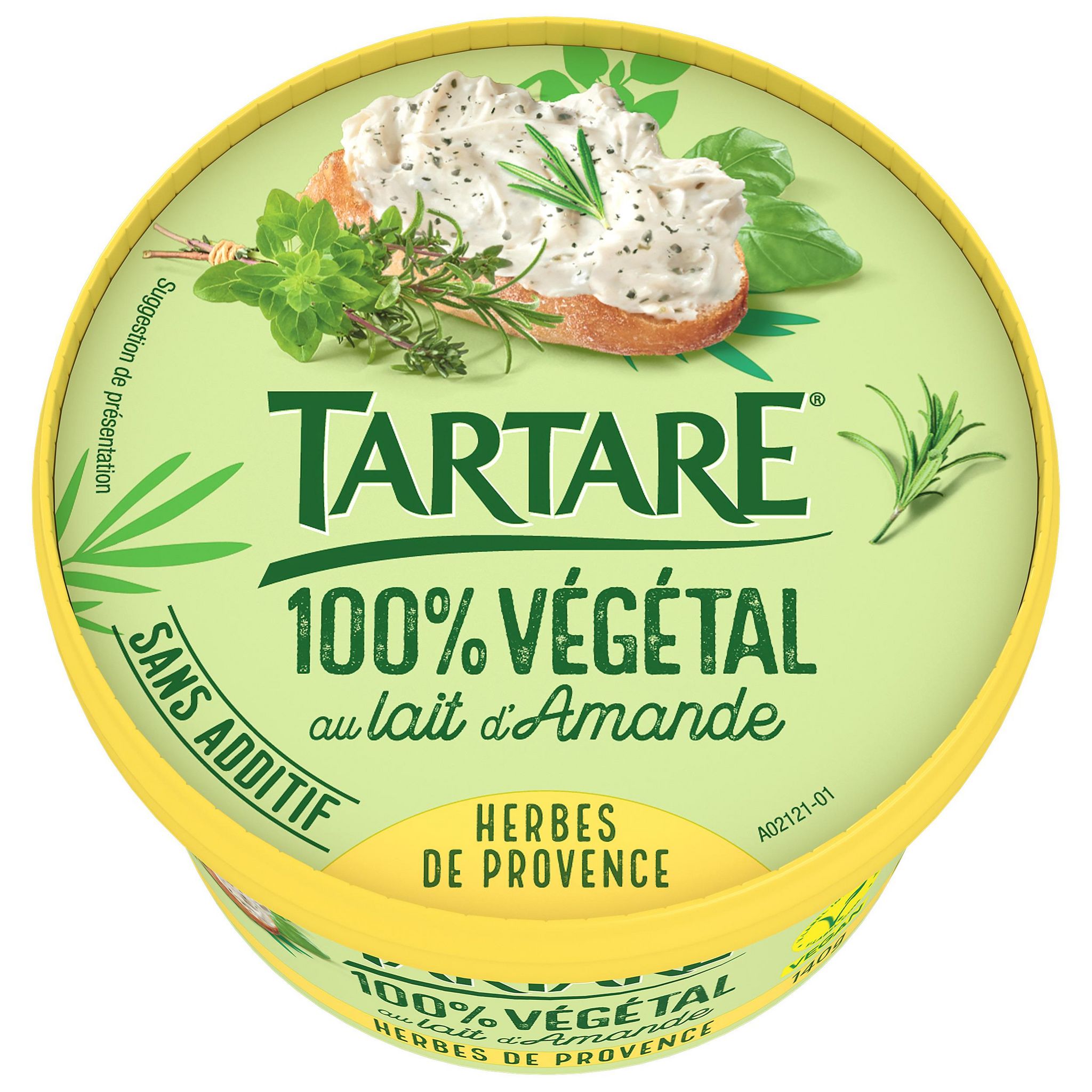 Voir la diapositive 2 : TARTARE Fromage à tartiner au lait d'amande et herbes de Provence 140g