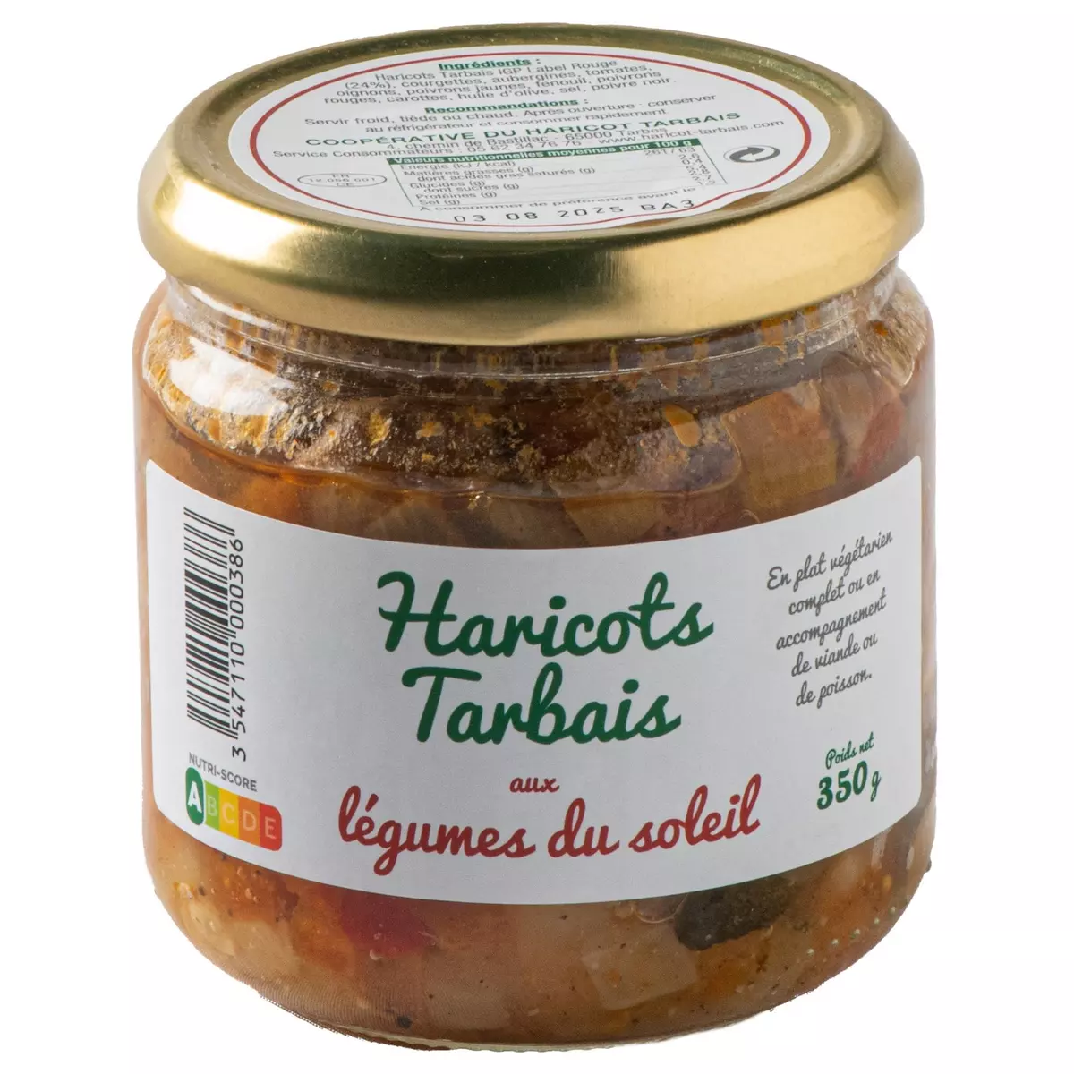 HARICOT TARBAIS Haricots tarbais aux légumes du soleil 350g